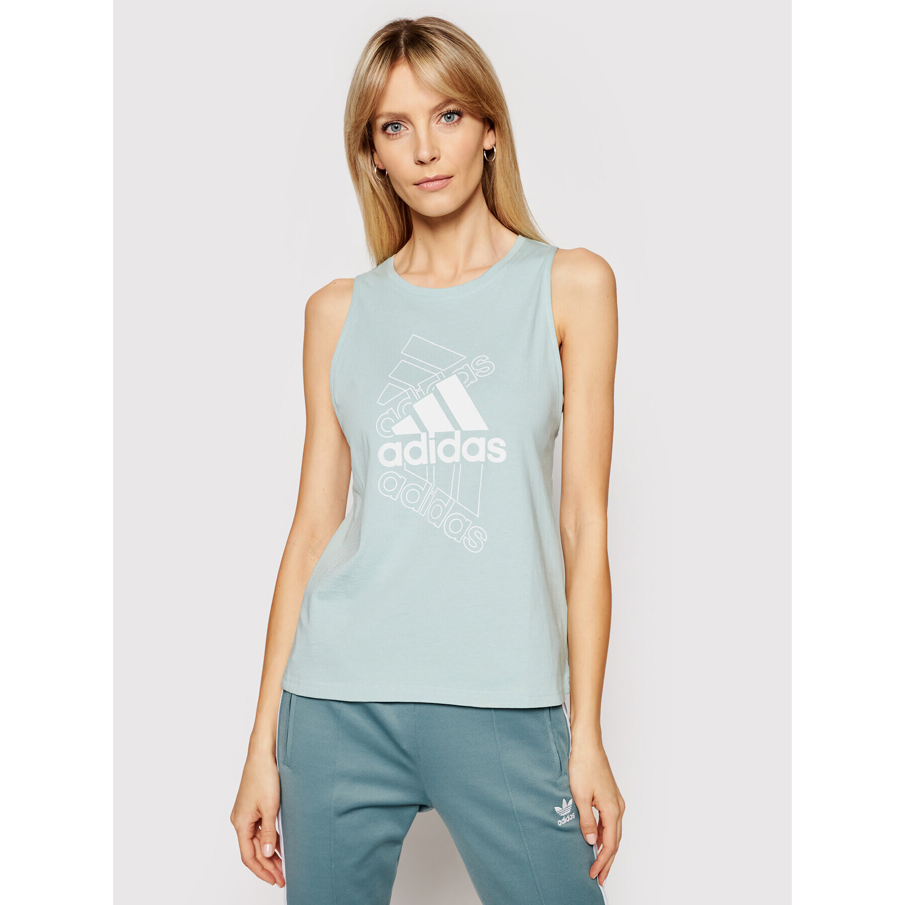 adidas Halenka Essentials Stacked Logo GL1404 Zelená Loose Fit - Pepit.cz