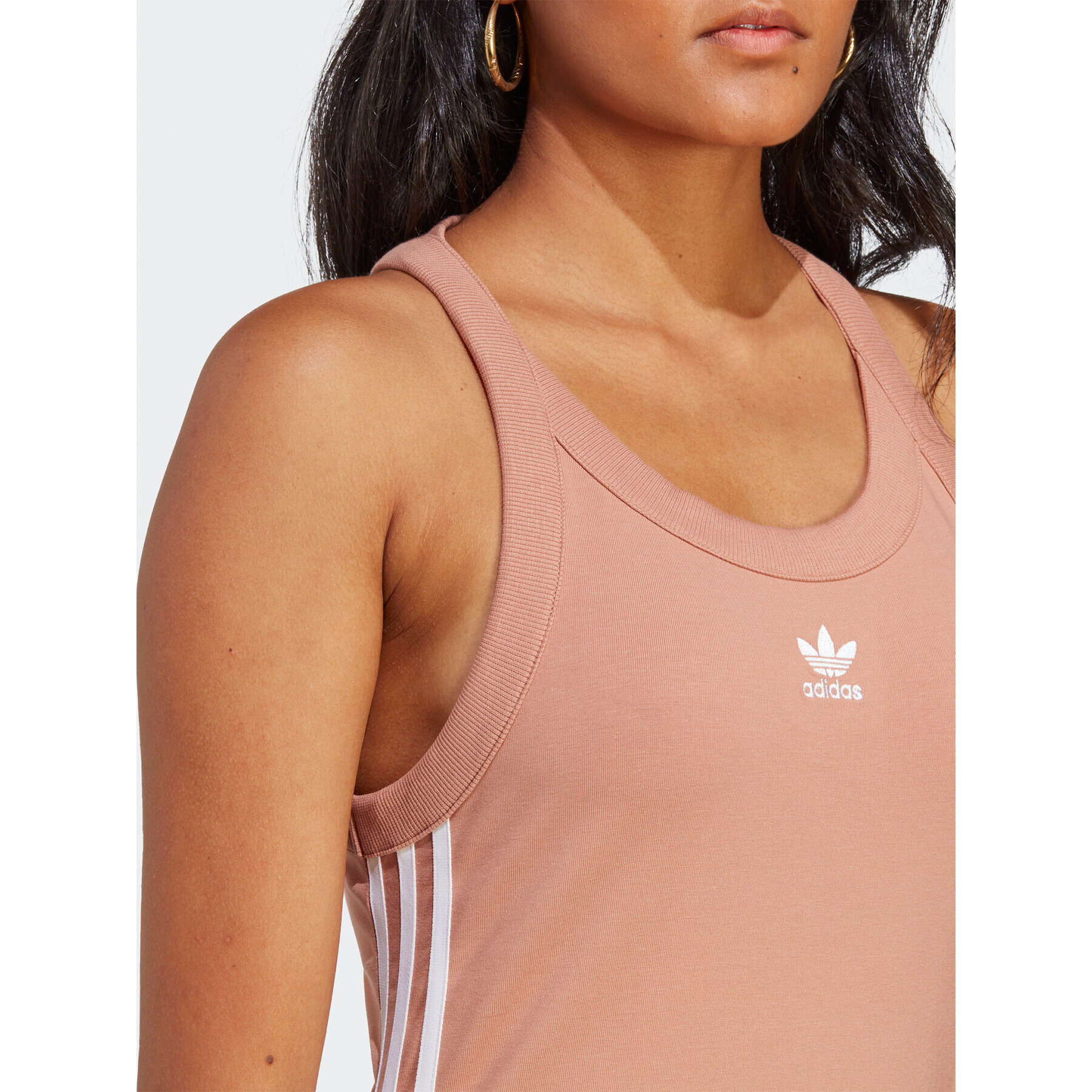 adidas Každodenní šaty Adicolor Classics 3-Stripes Long Tank Dress IC5502 Hnědá Slim Fit - Pepit.cz