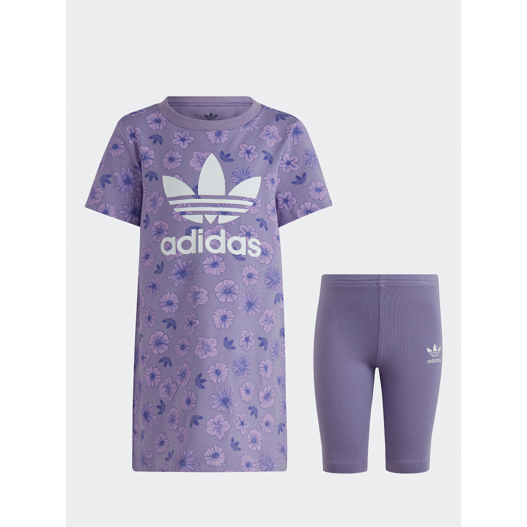 adidas Každodenní šaty Floral Dress Set IB9483 Fialová Slim Fit - Pepit.cz