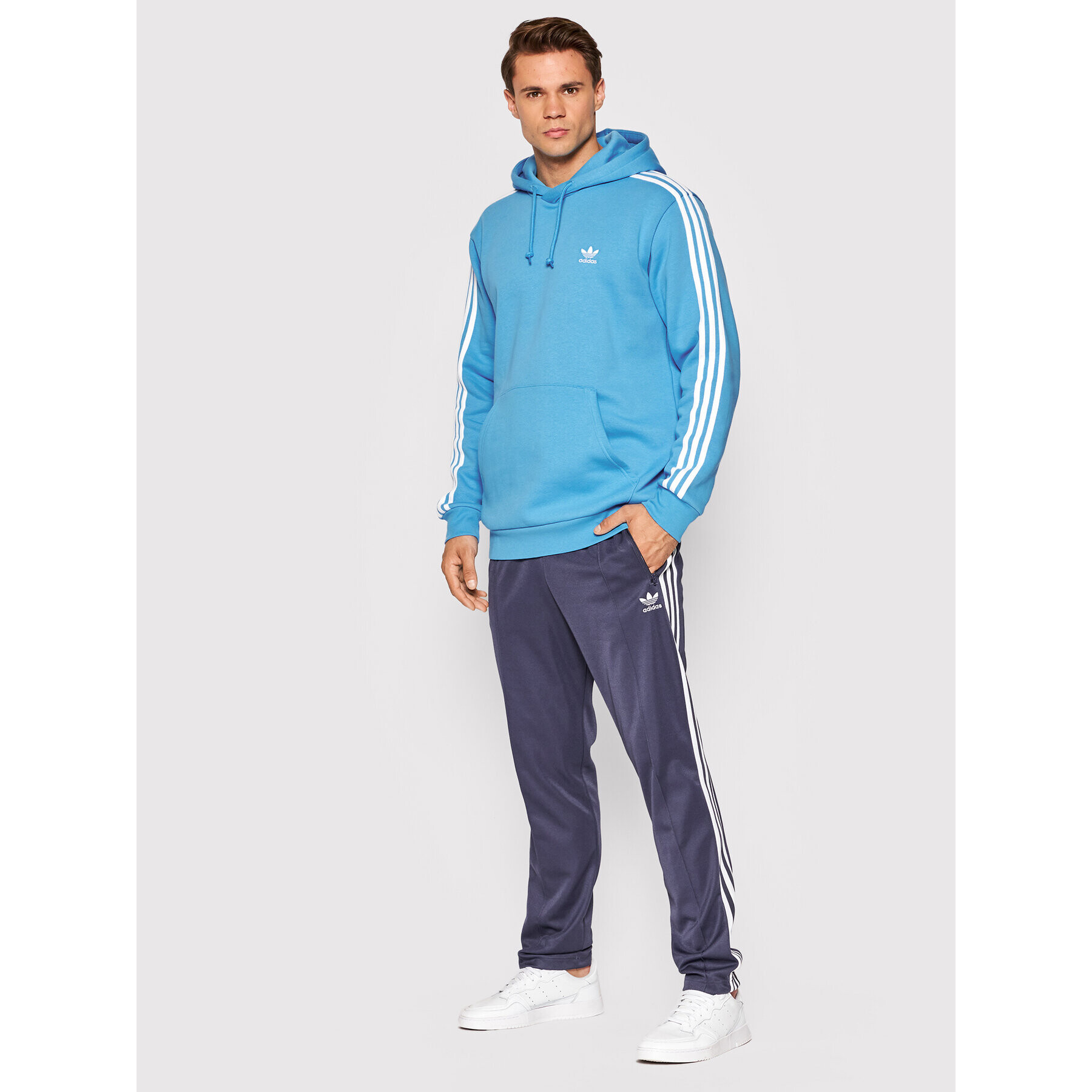 adidas Mikina adicolor Classic 3-Stripes HE9476 Modrá Regular Fit - Pepit.cz