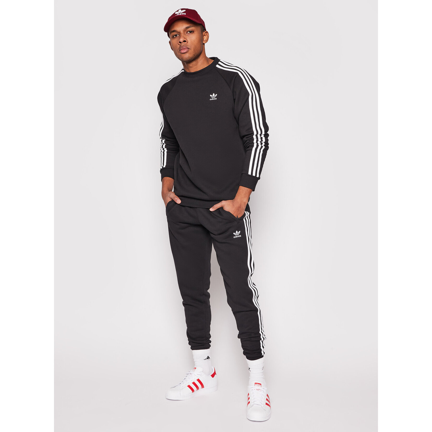 adidas Mikina adicolor Classics 3-Stripes Crew GN3487 Černá Regular Fit - Pepit.cz