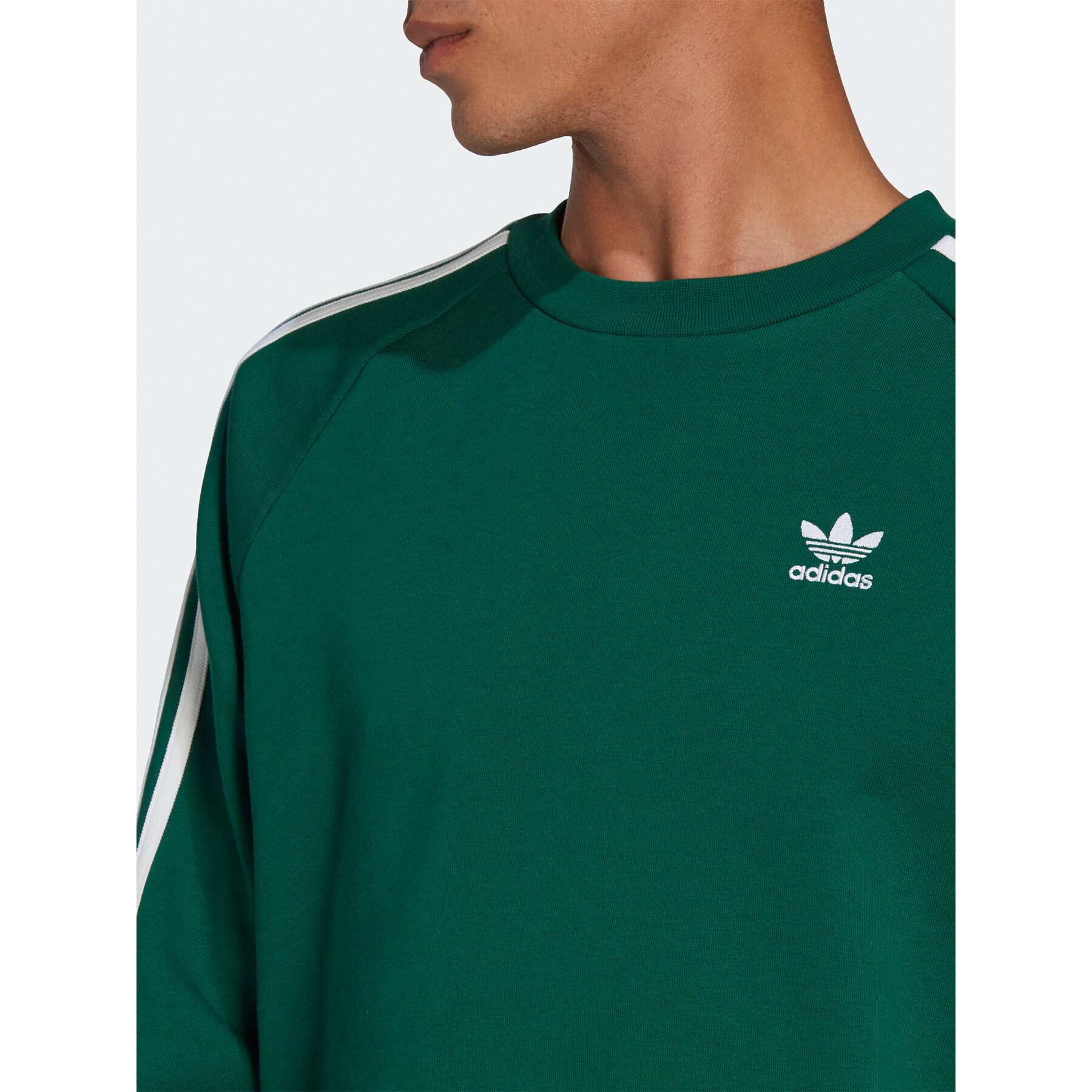 adidas Mikina Adicolor Classics 3-Stripes Crew Sweatshirt IA4863 Zelená Regular Fit - Pepit.cz