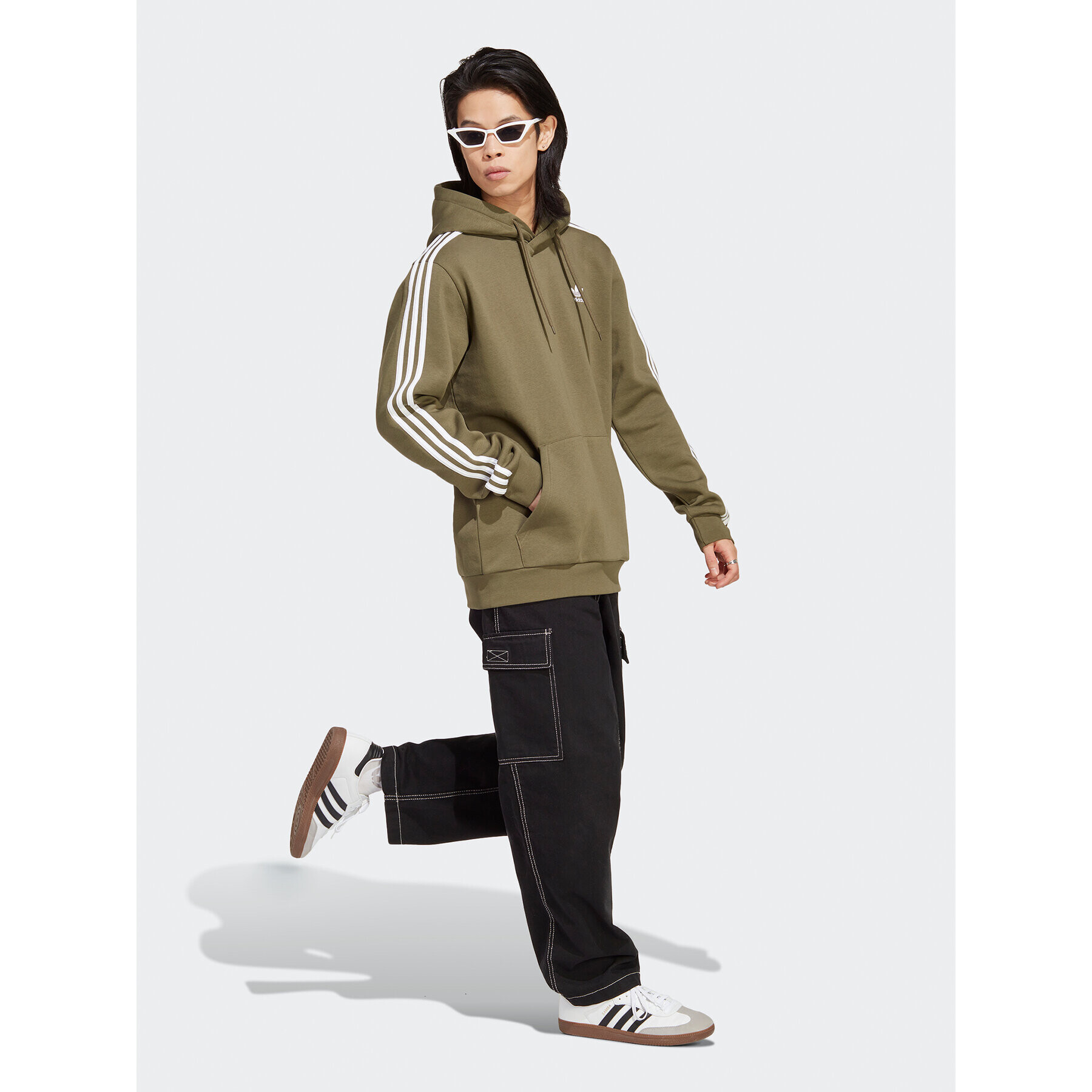 adidas Mikina Adicolor Classics 3-Stripes Hoodie IB1415 Zelená Regular Fit - Pepit.cz