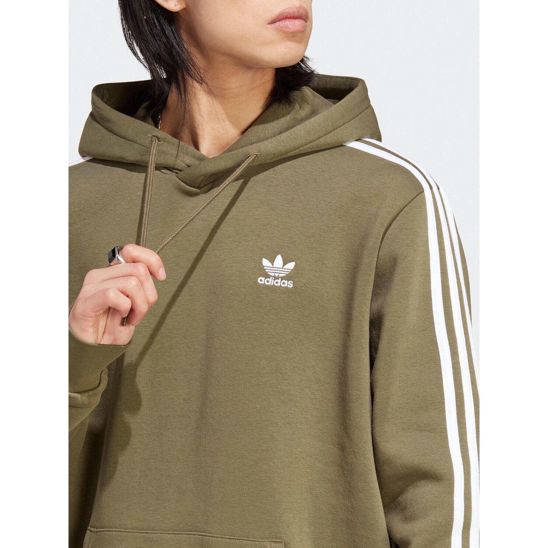 adidas Mikina Adicolor Classics 3-Stripes Hoodie IB1415 Zelená Regular Fit - Pepit.cz