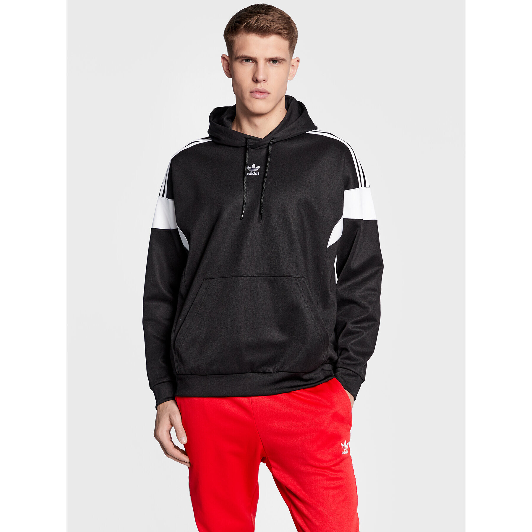 adidas Mikina Adicolor Classics Cut Line Hoodie HS2065 Černá Loose Fit - Pepit.cz