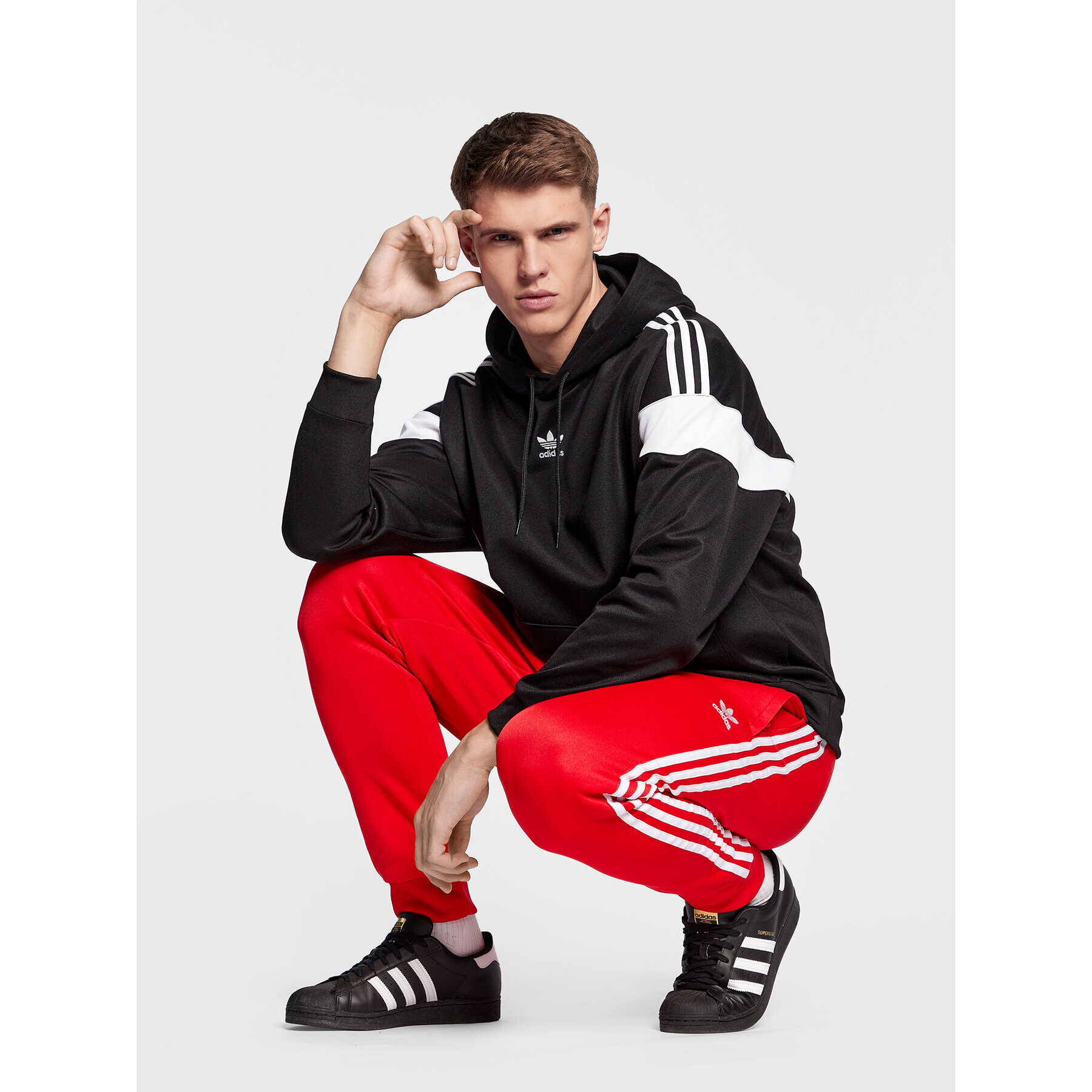 adidas Mikina Adicolor Classics Cut Line Hoodie HS2065 Černá Loose Fit - Pepit.cz