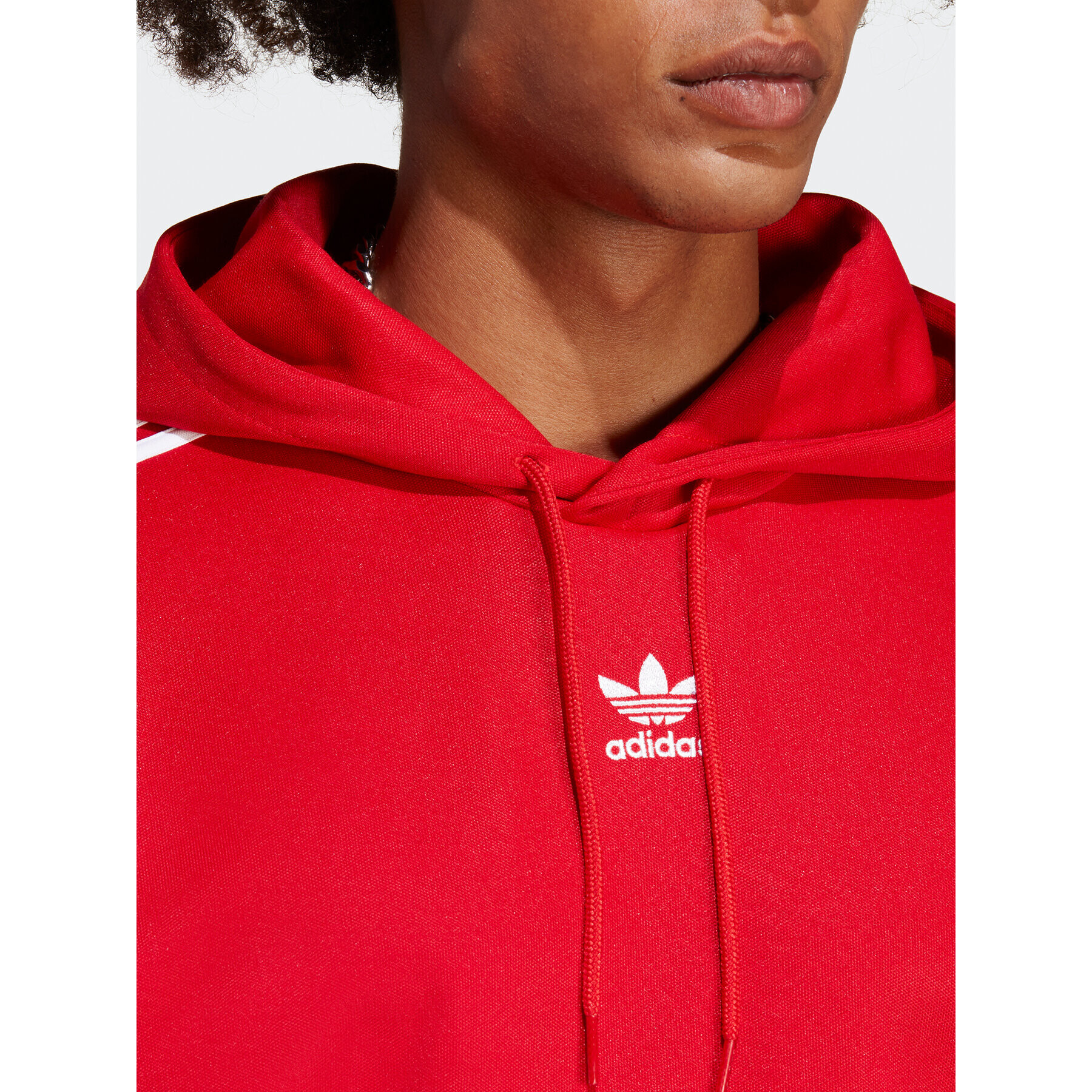 adidas Mikina Adicolor Classics Cut Line Hoodie IB9945 Červená Loose Fit - Pepit.cz