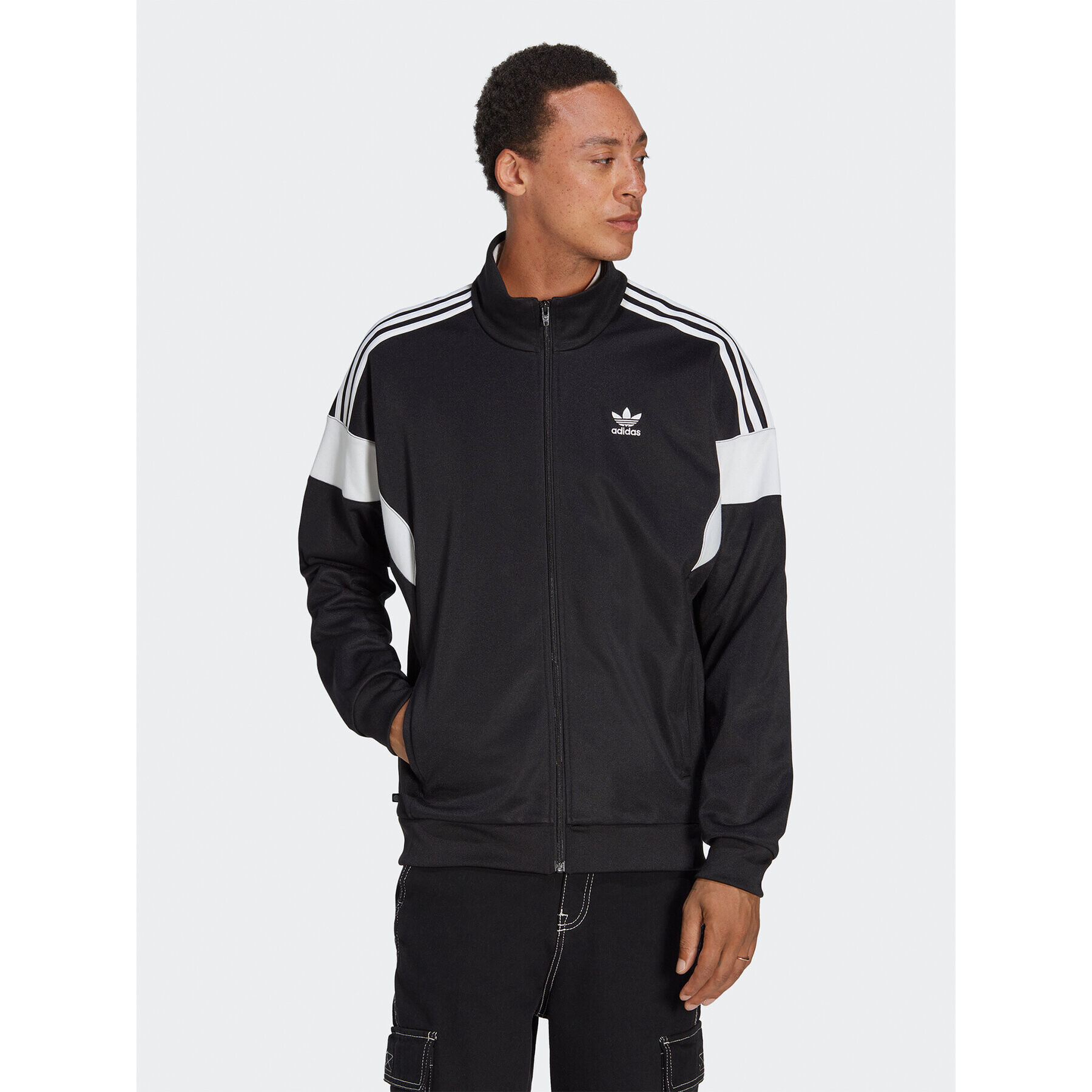 adidas Mikina Adicolor Classics Cut Line Track Top HS2064 Černá Loose Fit - Pepit.cz