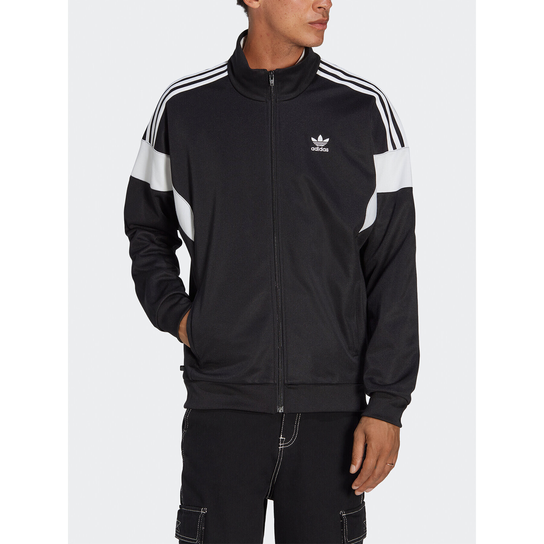 adidas Mikina Adicolor Classics Cut Line Track Top HS2064 Černá Loose Fit - Pepit.cz