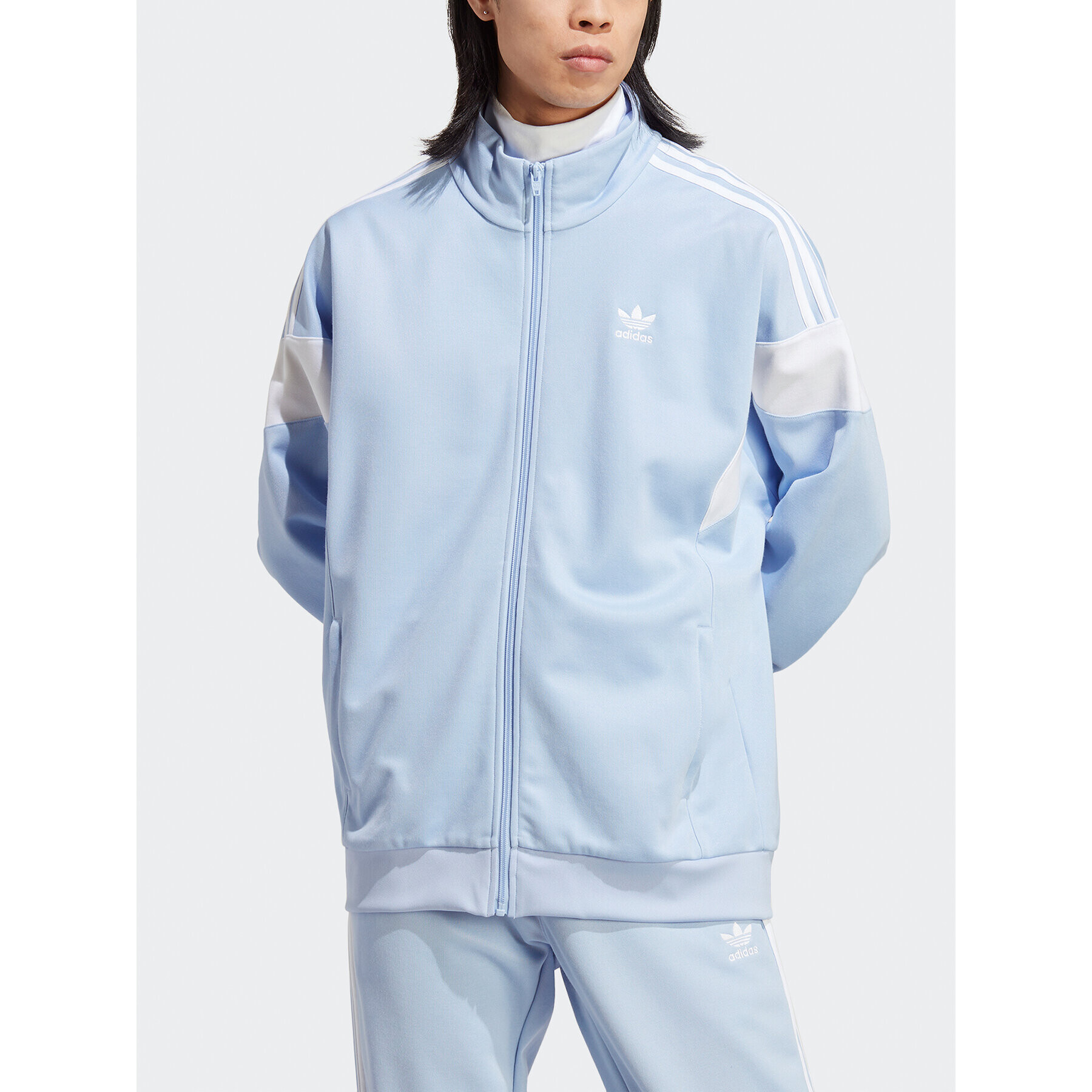 adidas Mikina Adicolor Classics Cut Line Track Top IB9949 Modrá Loose Fit - Pepit.cz