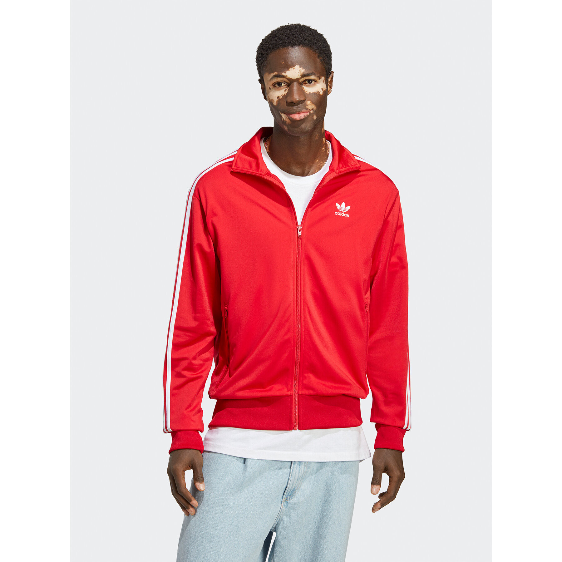 adidas Mikina Adicolor Classics Firebird Track Top IA6342 Červená Regular Fit - Pepit.cz