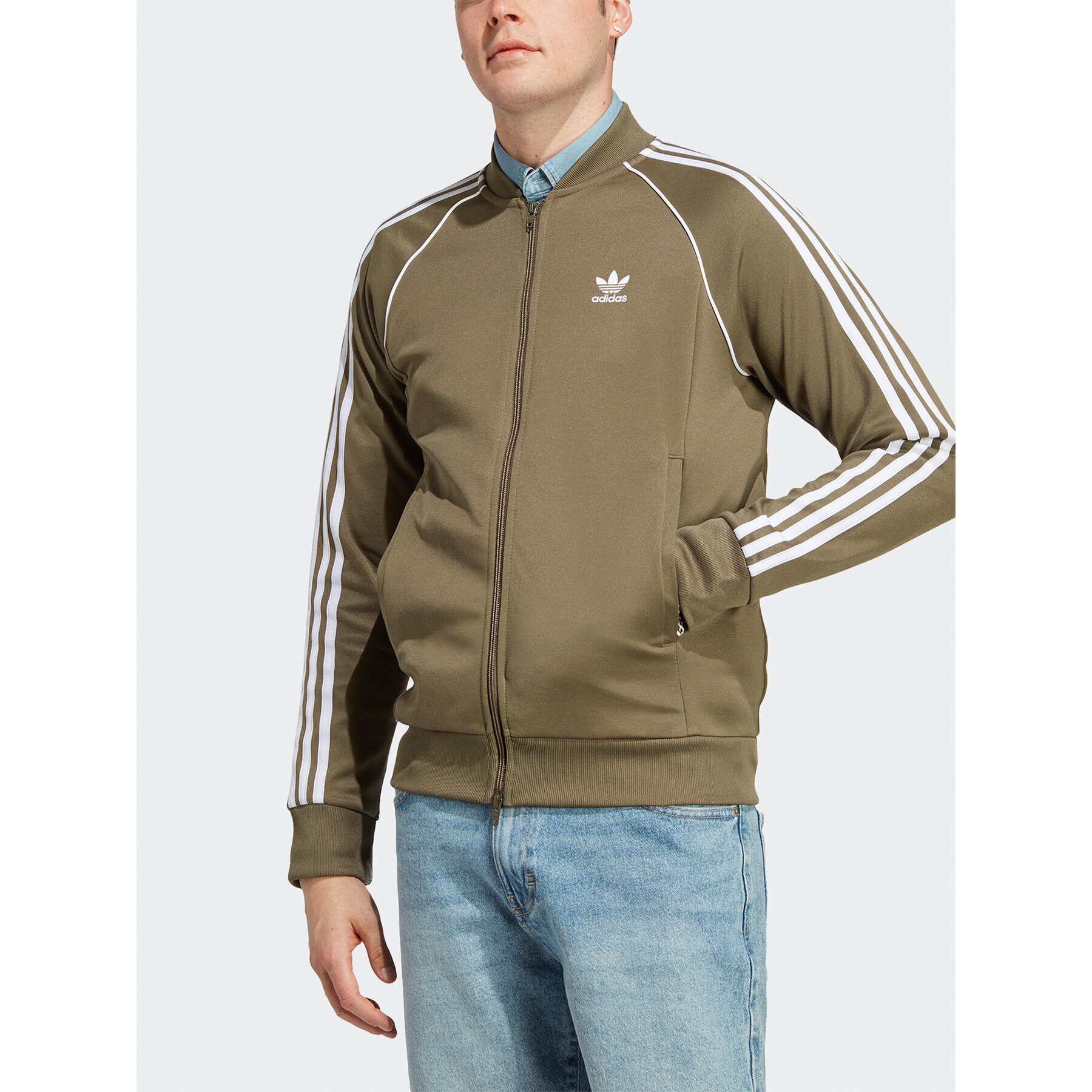 adidas Mikina Adicolor Classics SST Track Top IA4784 Zelená Slim Fit - Pepit.cz