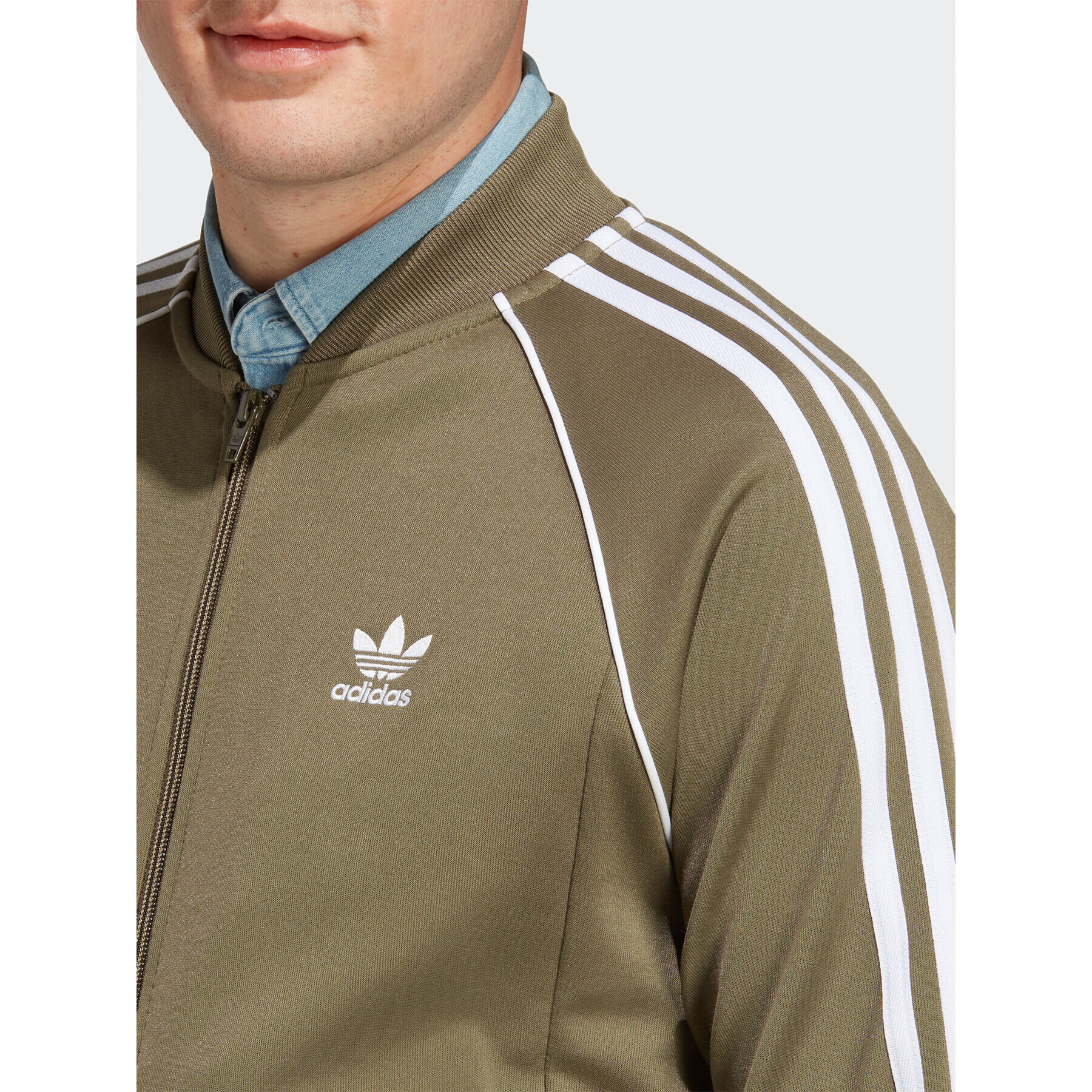 adidas Mikina Adicolor Classics SST Track Top IA4784 Zelená Slim Fit - Pepit.cz