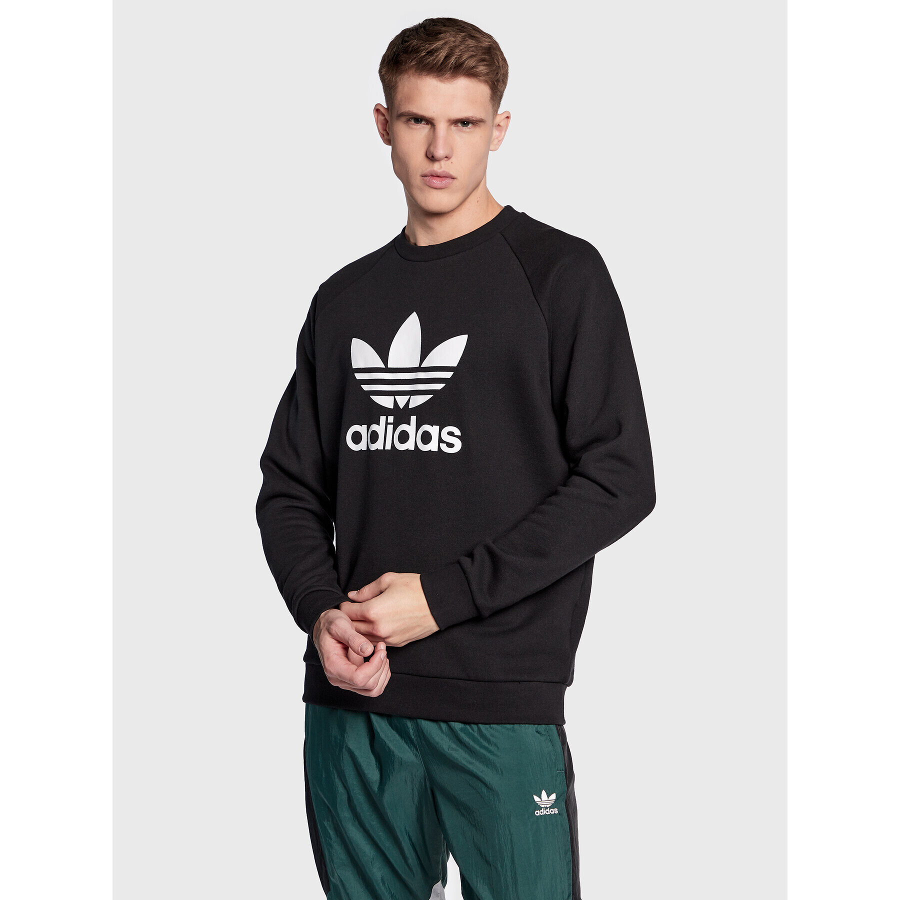 adidas Mikina adicolor Classics Trefoil Crewneck IA4854 Černá Regular Fit - Pepit.cz