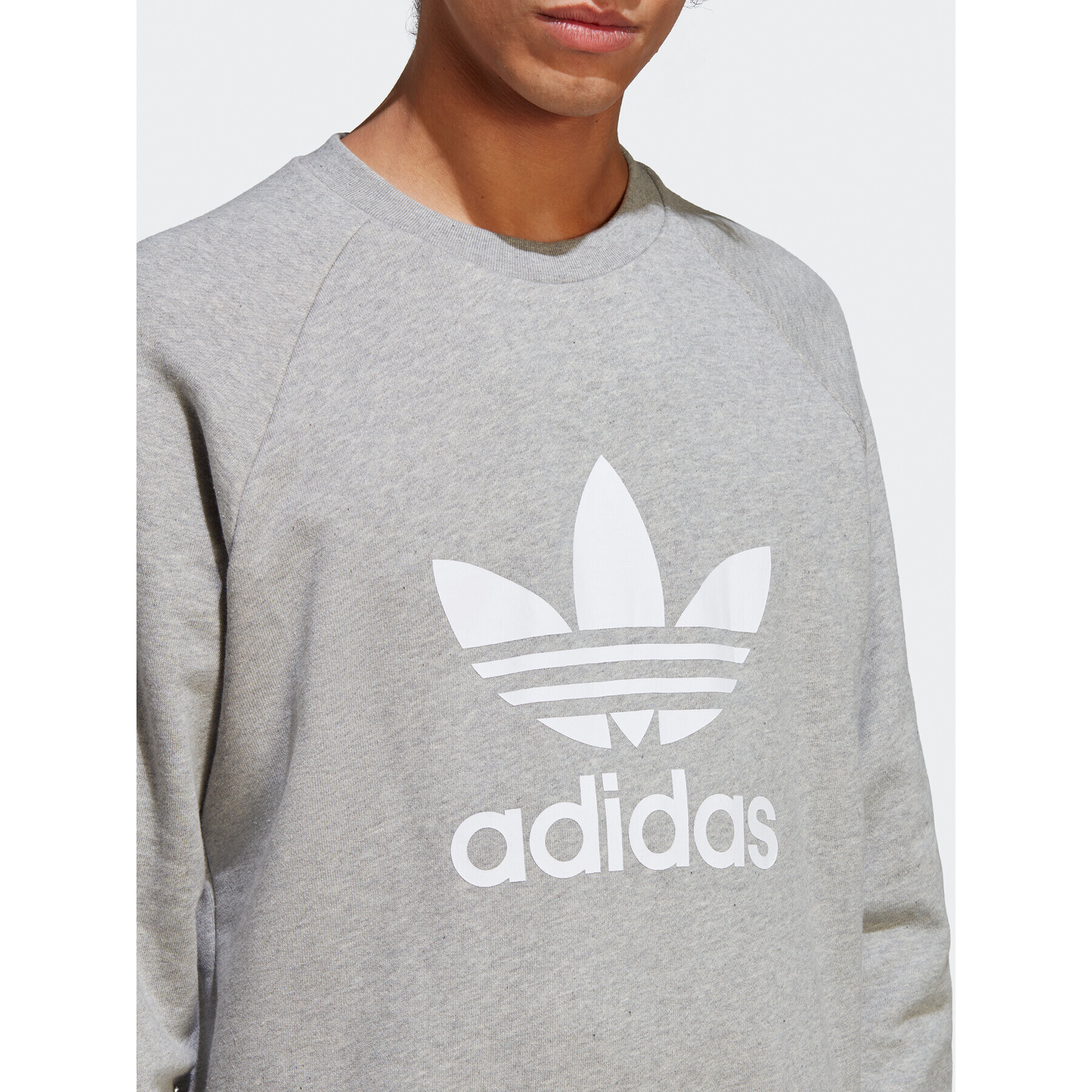 adidas Mikina Adicolor Classics Trefoil Crewneck Sweatshirt IA4857 Šedá Regular Fit - Pepit.cz