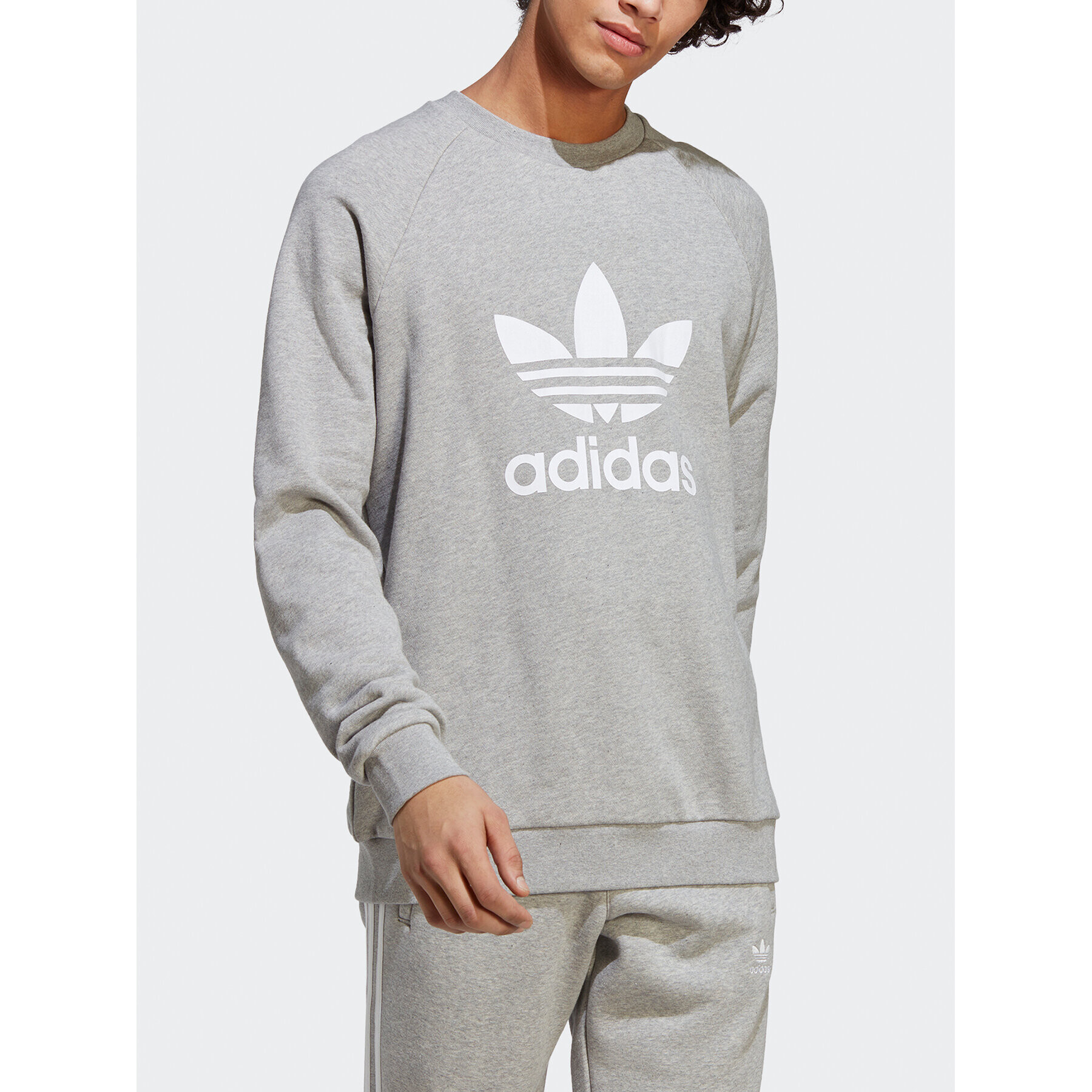 adidas Mikina Adicolor Classics Trefoil Crewneck Sweatshirt IA4857 Šedá Regular Fit - Pepit.cz