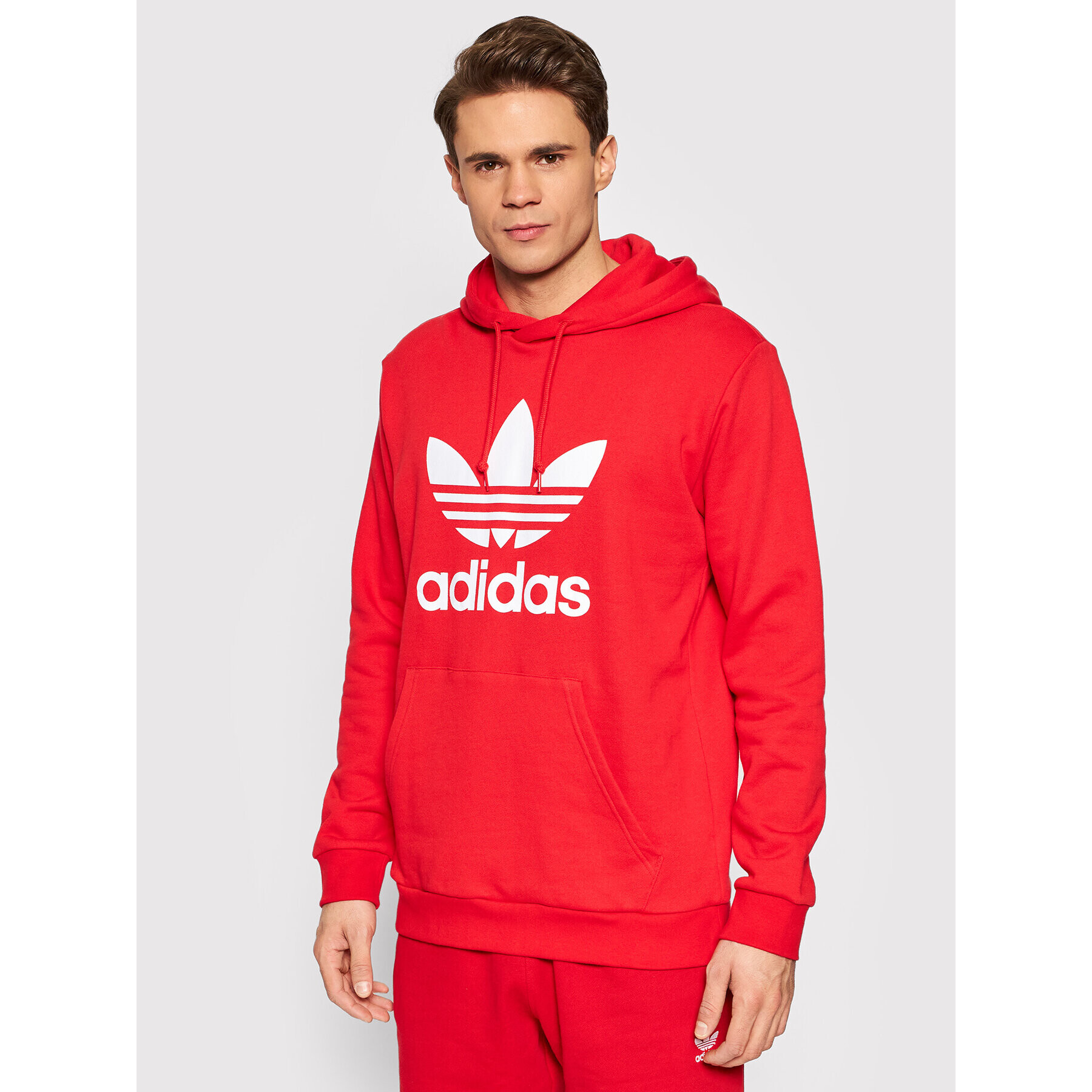 adidas Mikina adicolor Classics Trefoil HE9500 Červená Standard Fit - Pepit.cz