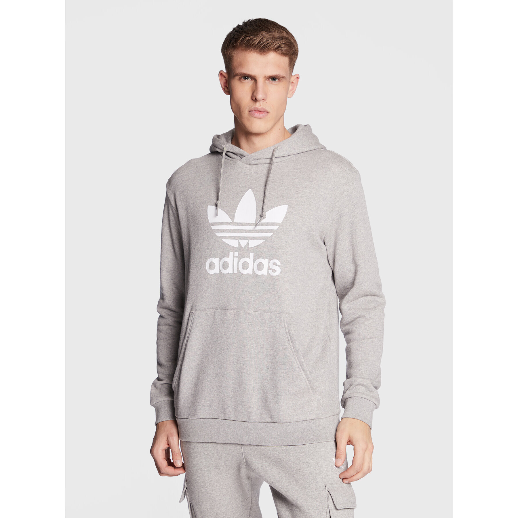 adidas Mikina adicolor Classics Trefoil Hoodie IA4884 Šedá Regular Fit - Pepit.cz