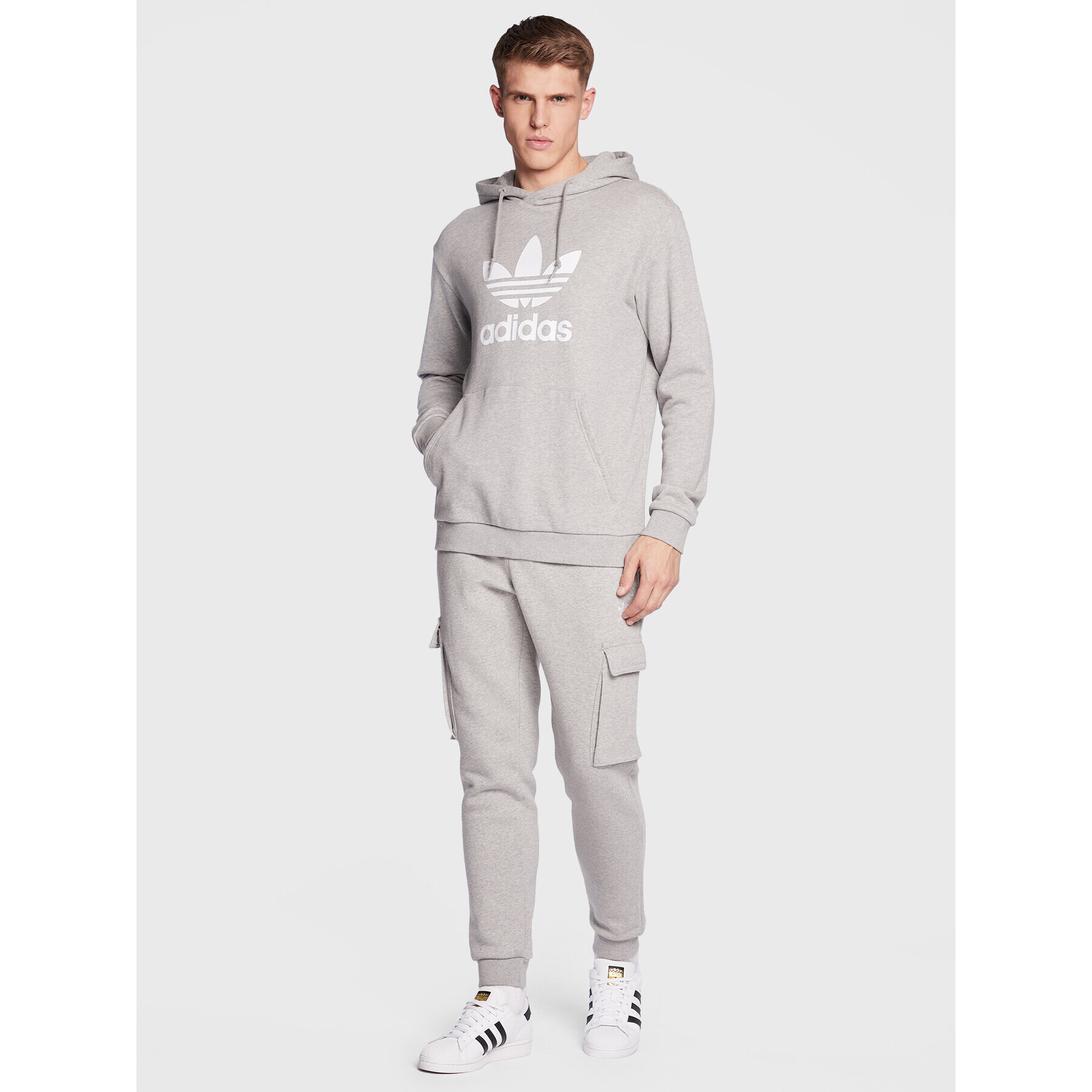 adidas Mikina adicolor Classics Trefoil Hoodie IA4884 Šedá Regular Fit - Pepit.cz