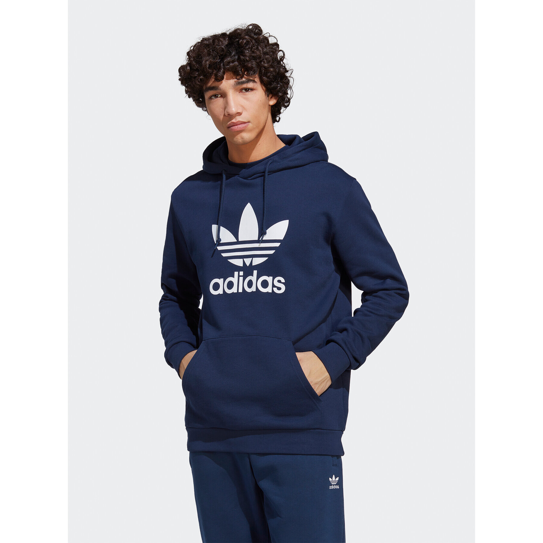 adidas Mikina adicolor Classics Trefoil Hoodie IA4886 Tmavomodrá Regular Fit - Pepit.cz