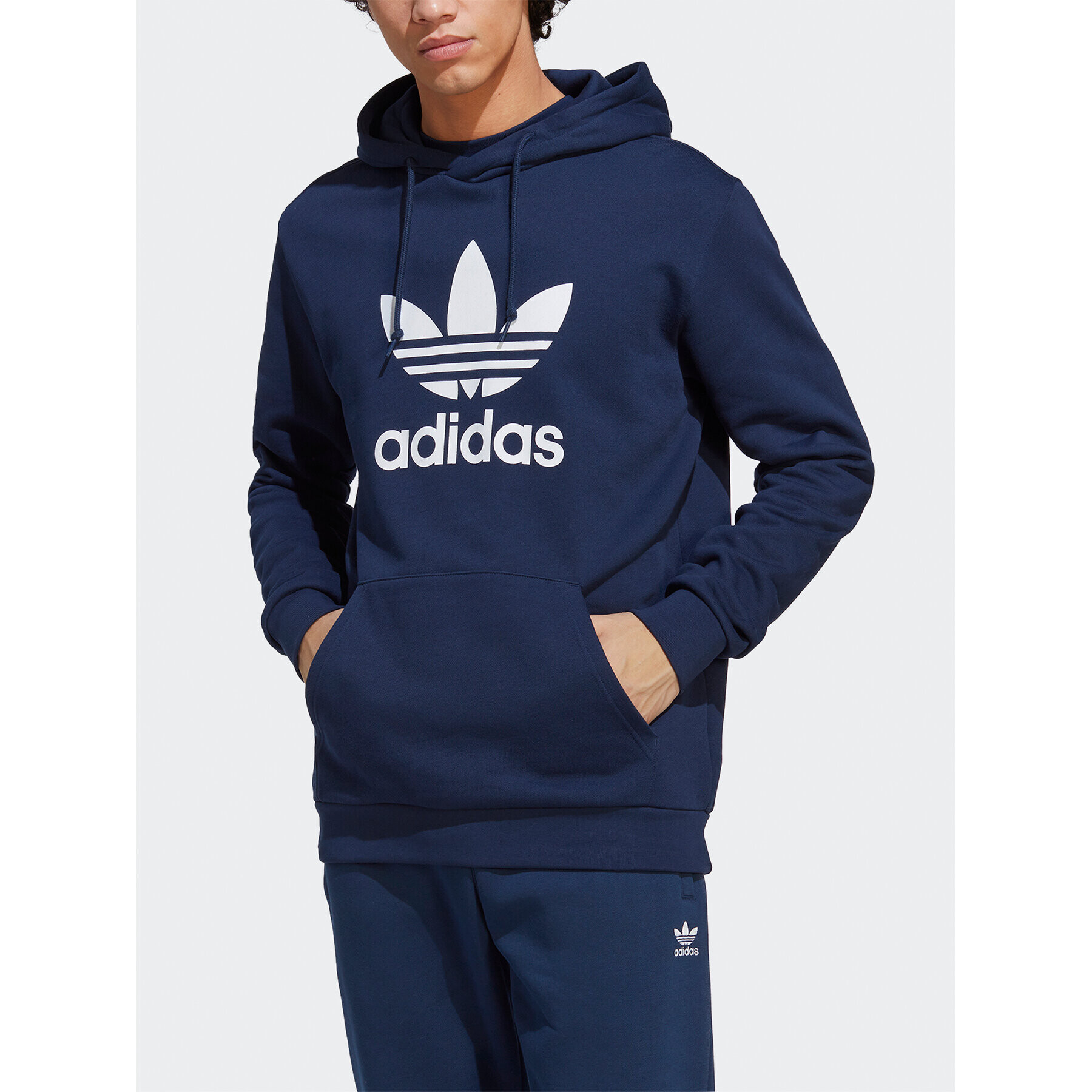 adidas Mikina adicolor Classics Trefoil Hoodie IA4886 Tmavomodrá Regular Fit - Pepit.cz