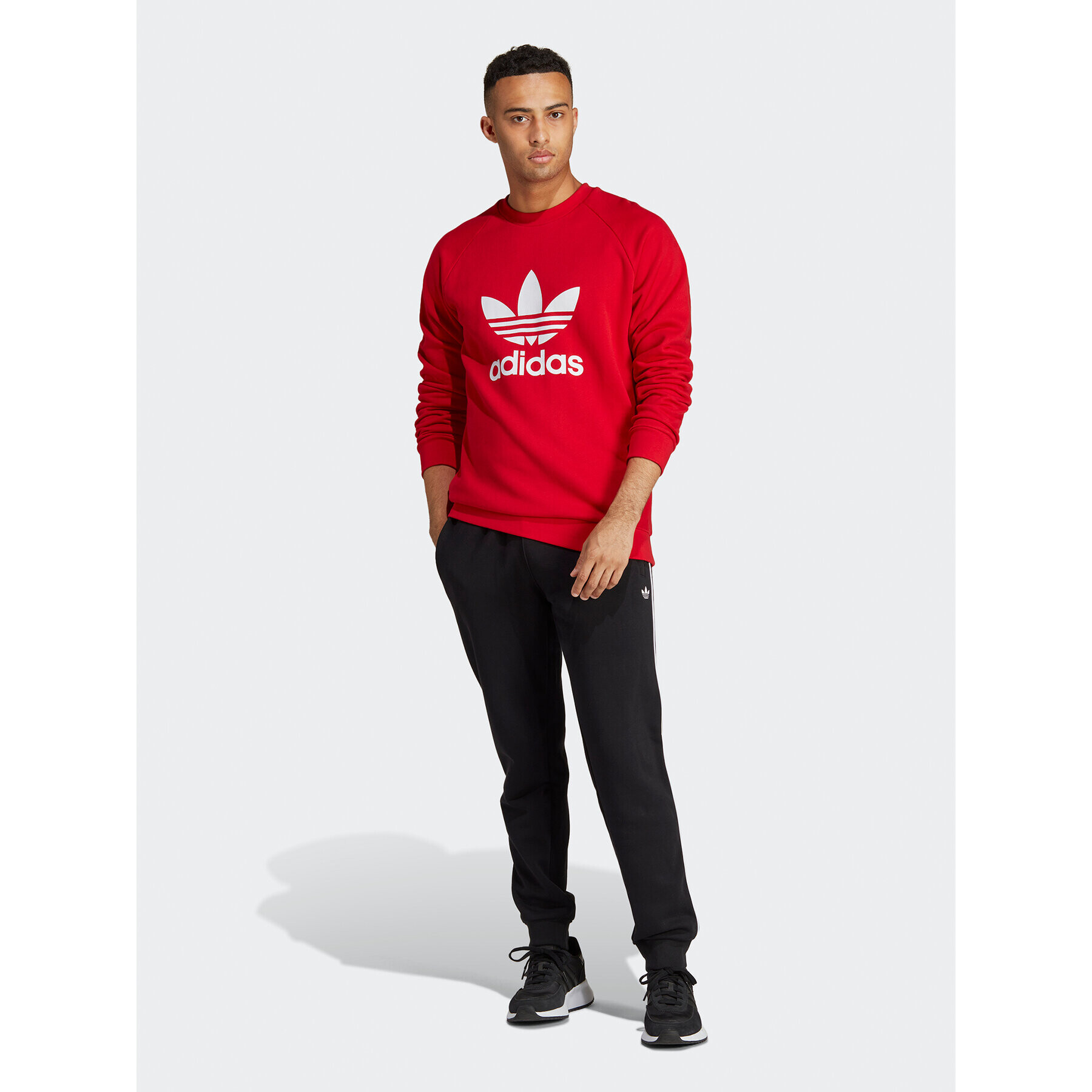 adidas Mikina adicolor Classics Trefoil IA4855 Červená Regular Fit - Pepit.cz