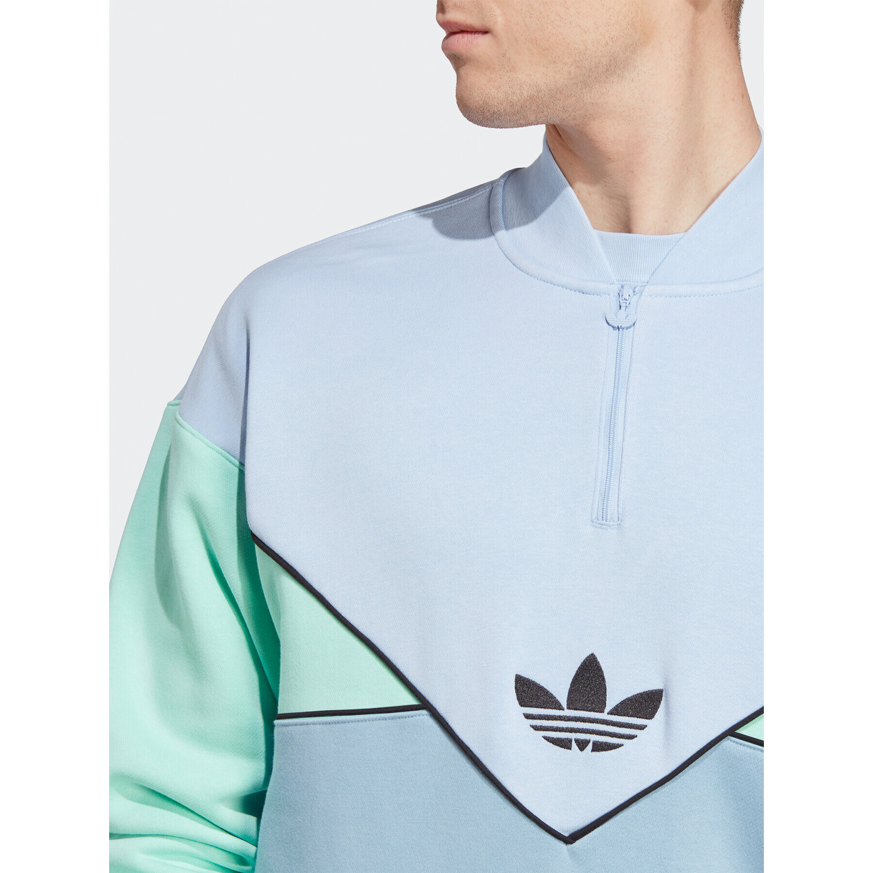 adidas Mikina Adicolor Seasonal Archive Half-Zip Crew Sweatshirt HR5340 Modrá Regular Fit - Pepit.cz