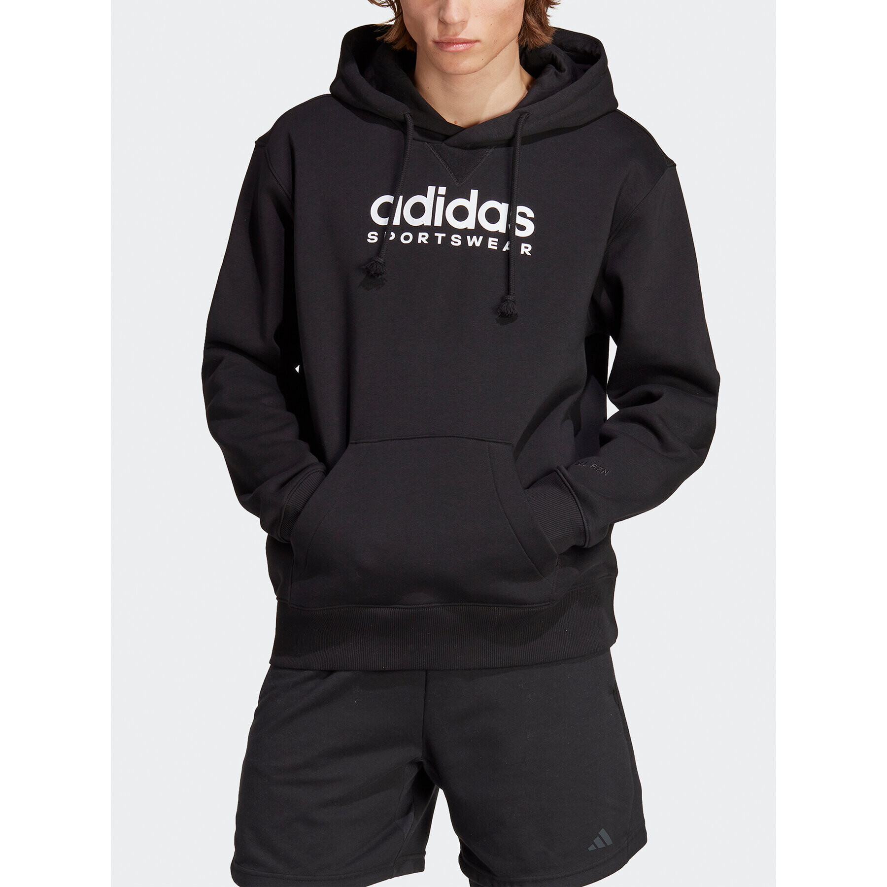 adidas Mikina All SZN Fleece Graphic Hoodie IC9771 Černá Loose Fit - Pepit.cz