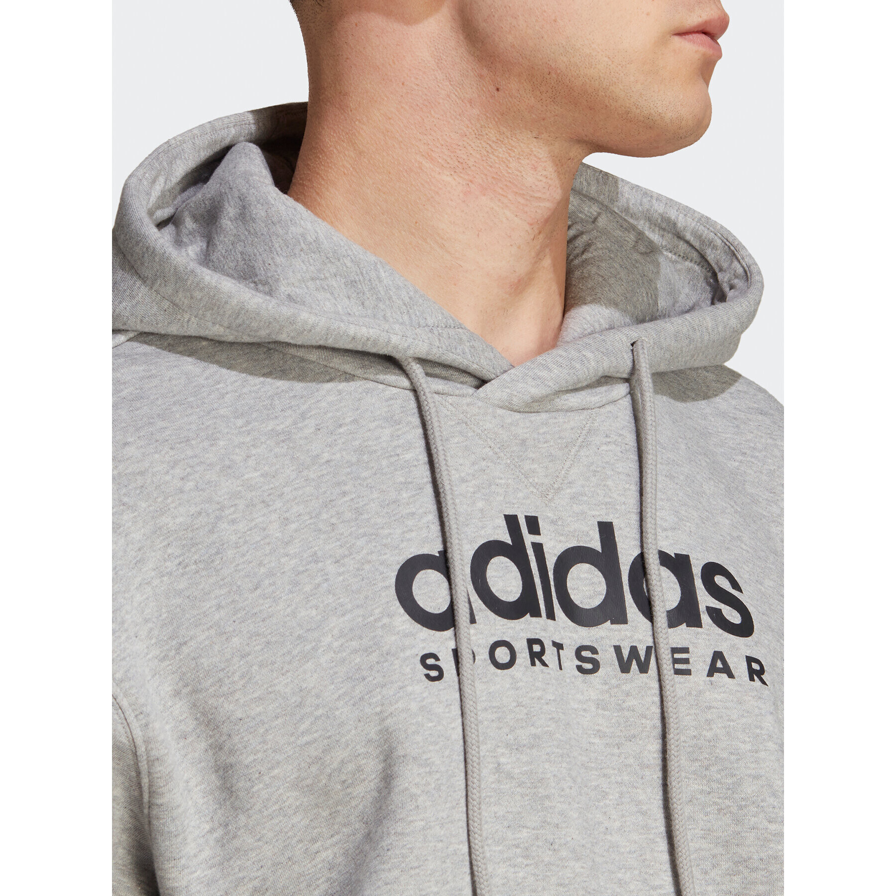 adidas Mikina All SZN Fleece Graphic Hoodie IC9772 Šedá Loose Fit - Pepit.cz