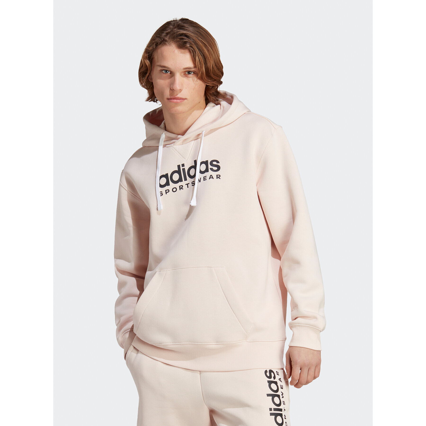 adidas Mikina All SZN Fleece Graphic Hoodie IC9776 Růžová Loose Fit - Pepit.cz