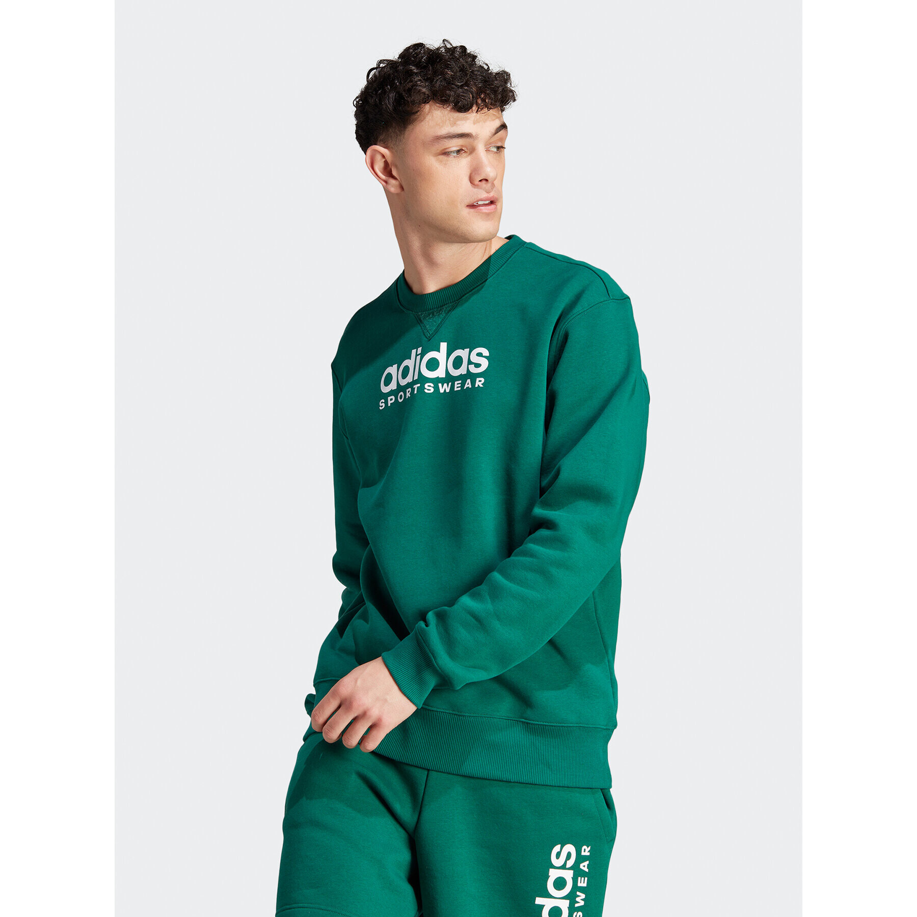 adidas Mikina All SZN Fleece Graphic IJ9440 Zelená Loose Fit - Pepit.cz