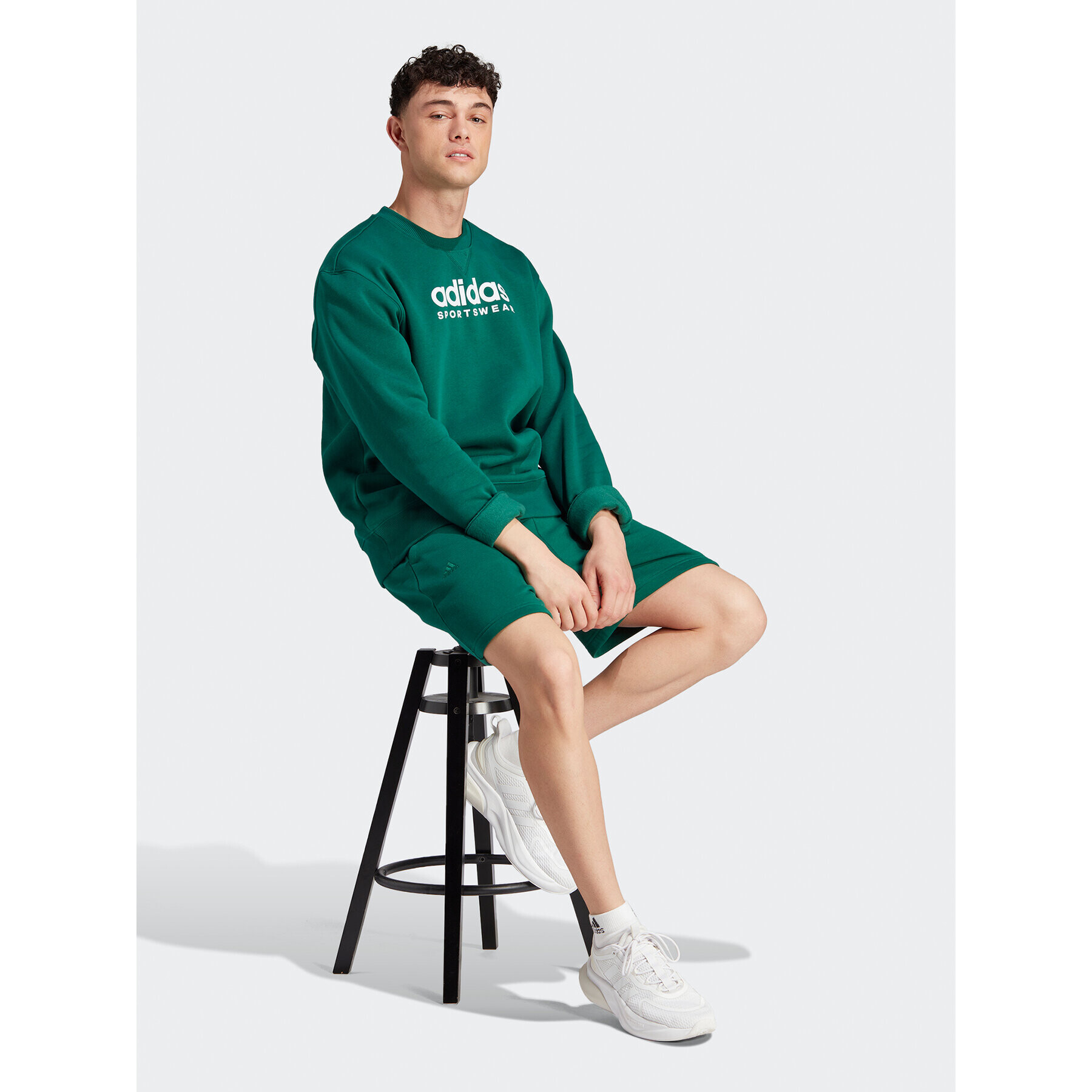 adidas Mikina All SZN Fleece Graphic IJ9440 Zelená Loose Fit - Pepit.cz