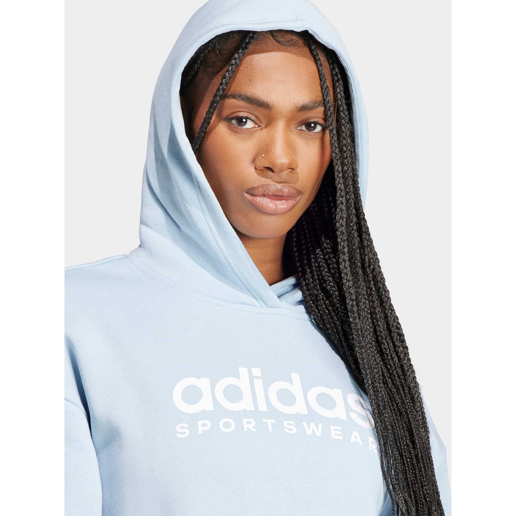 adidas Mikina All SZN Fleece Graphic IL3238 Modrá Loose Fit - Pepit.cz