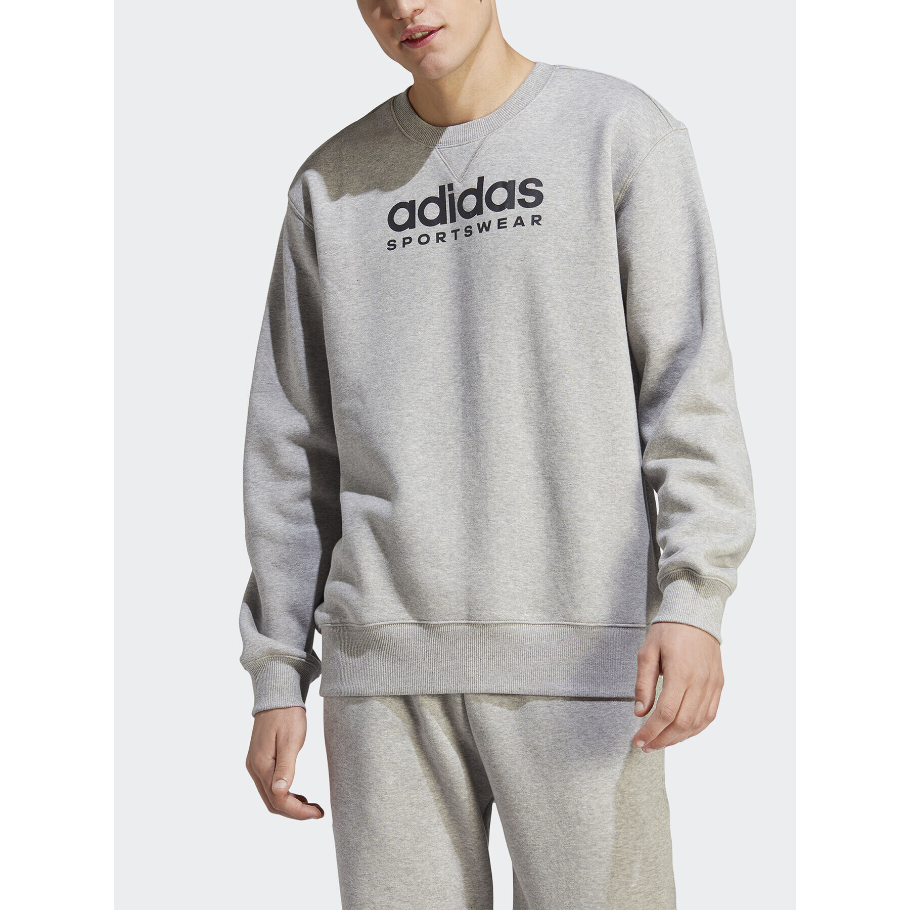 adidas Mikina All SZN Fleece Graphic Sweatshirt IC9823 Šedá Loose Fit - Pepit.cz