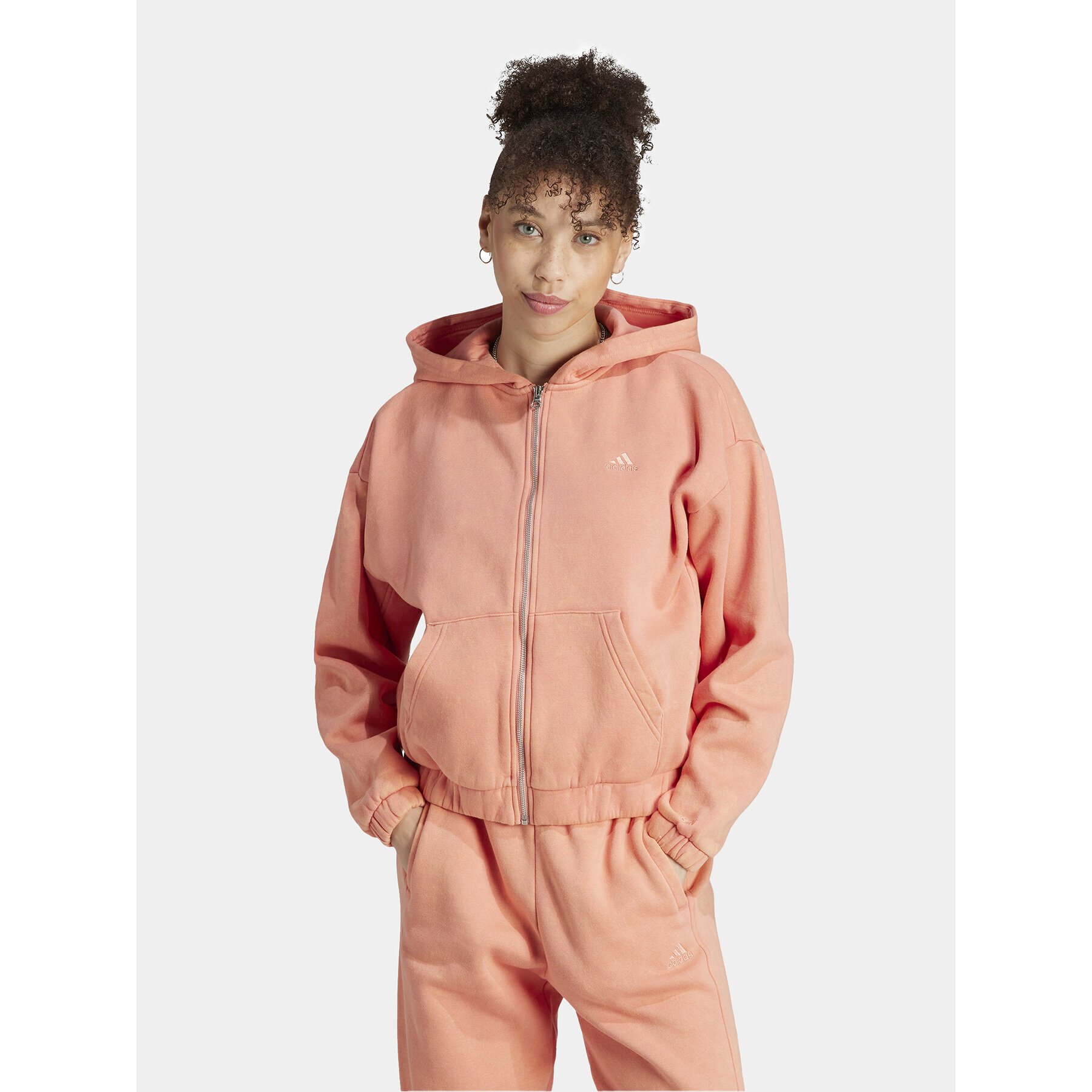 adidas Mikina ALL SZN Fleece Washed IK4259 Oranžová Loose Fit - Pepit.cz