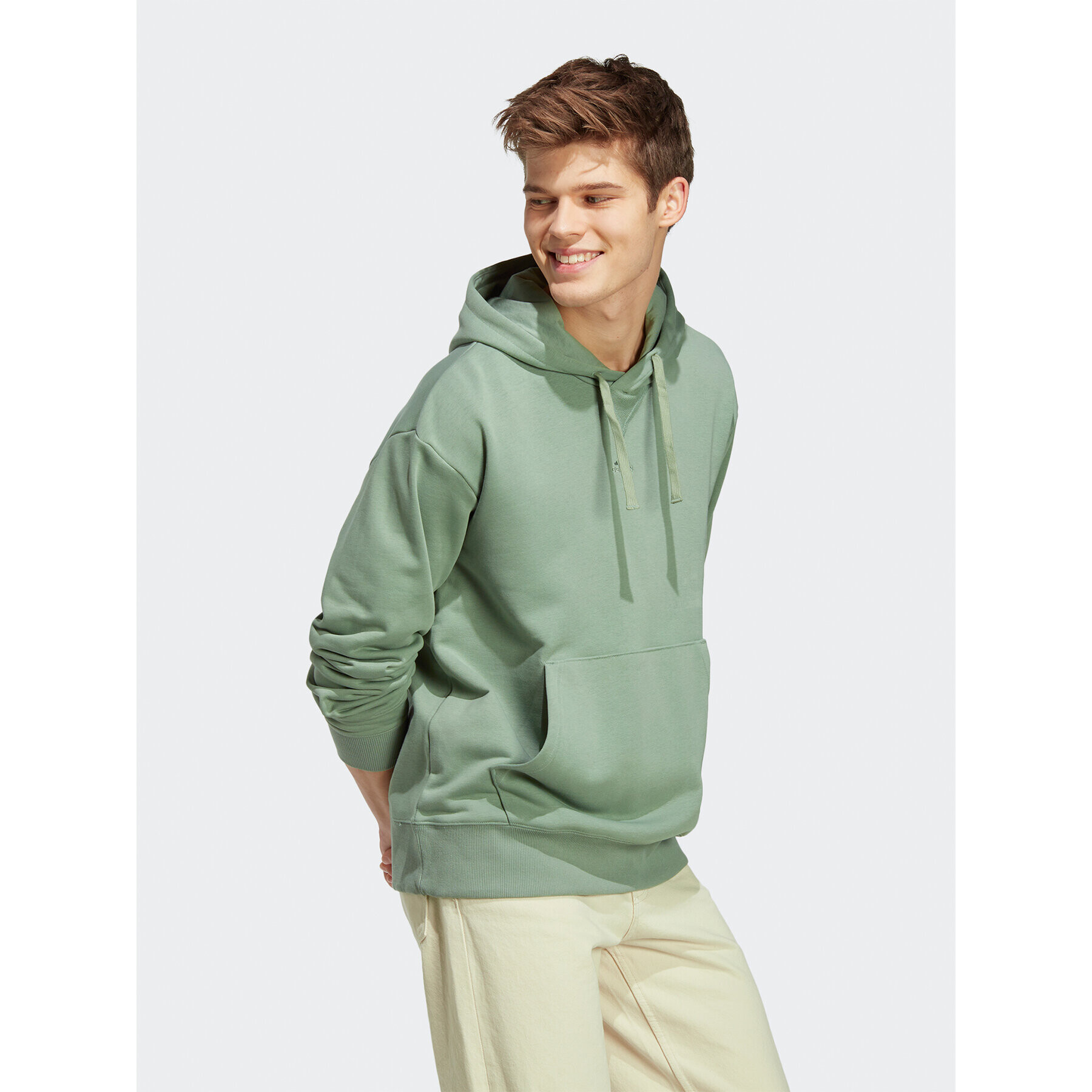 adidas Mikina ALL SZN French Terry Hoodie IC9765 Zelená Loose Fit - Pepit.cz