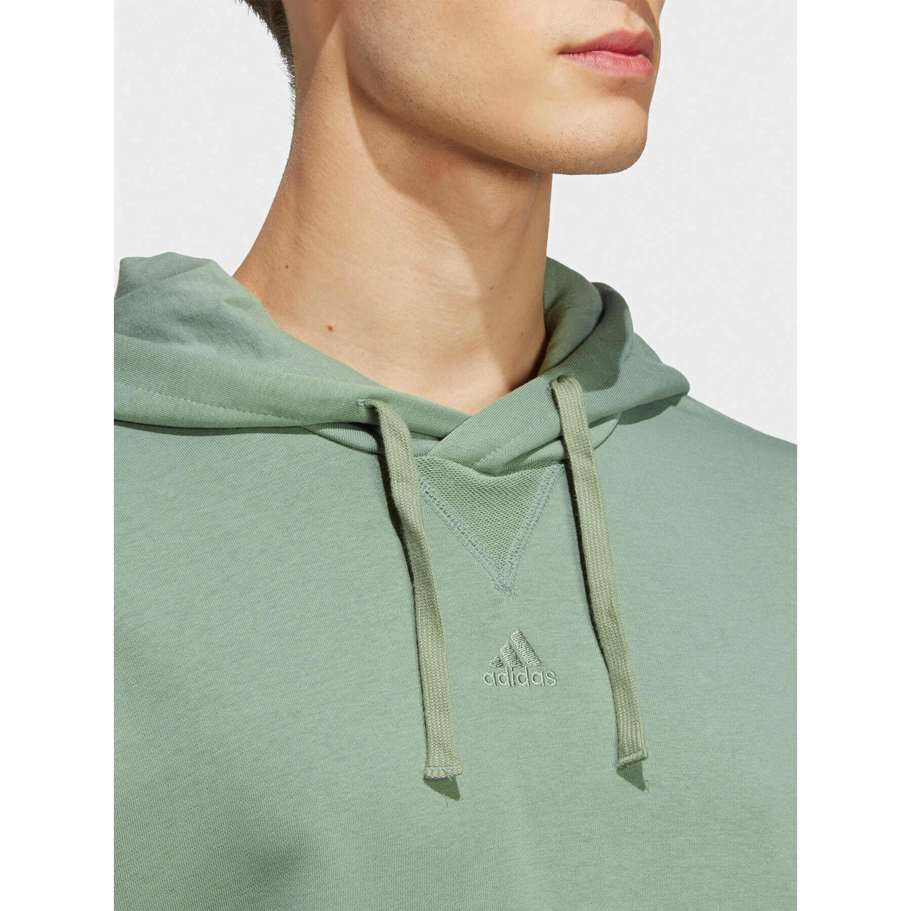 adidas Mikina ALL SZN French Terry Hoodie IC9765 Zelená Loose Fit - Pepit.cz