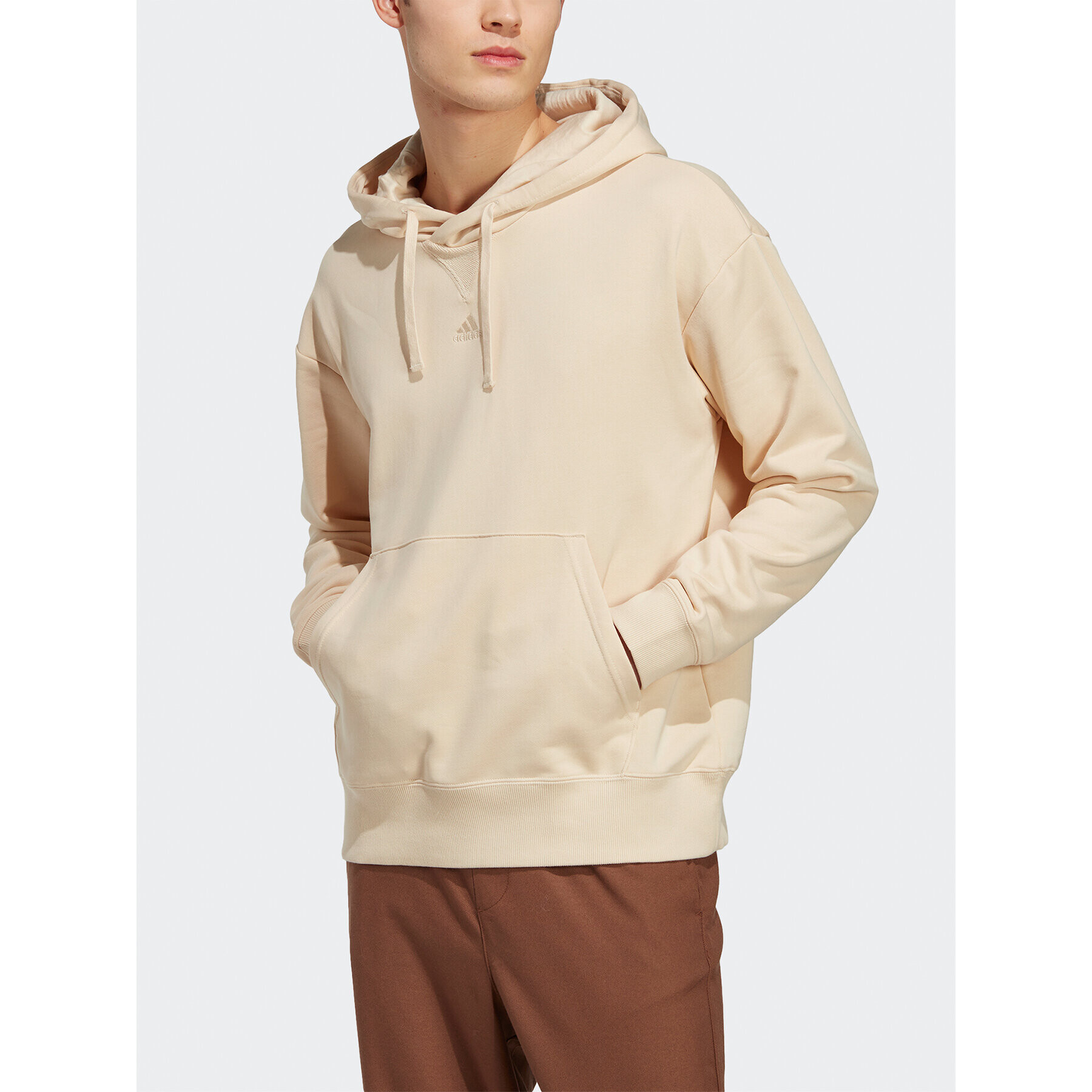 adidas Mikina ALL SZN French Terry Hoodie IC9768 Béžová Loose Fit - Pepit.cz