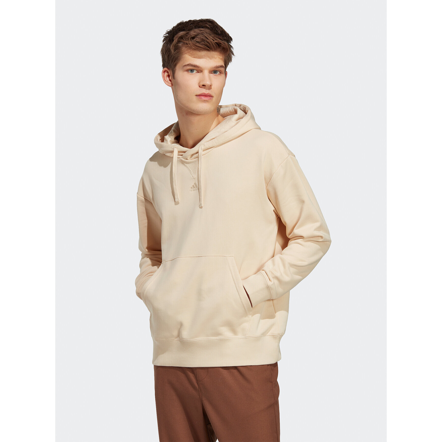 adidas Mikina ALL SZN French Terry Hoodie IC9768 Béžová Loose Fit - Pepit.cz