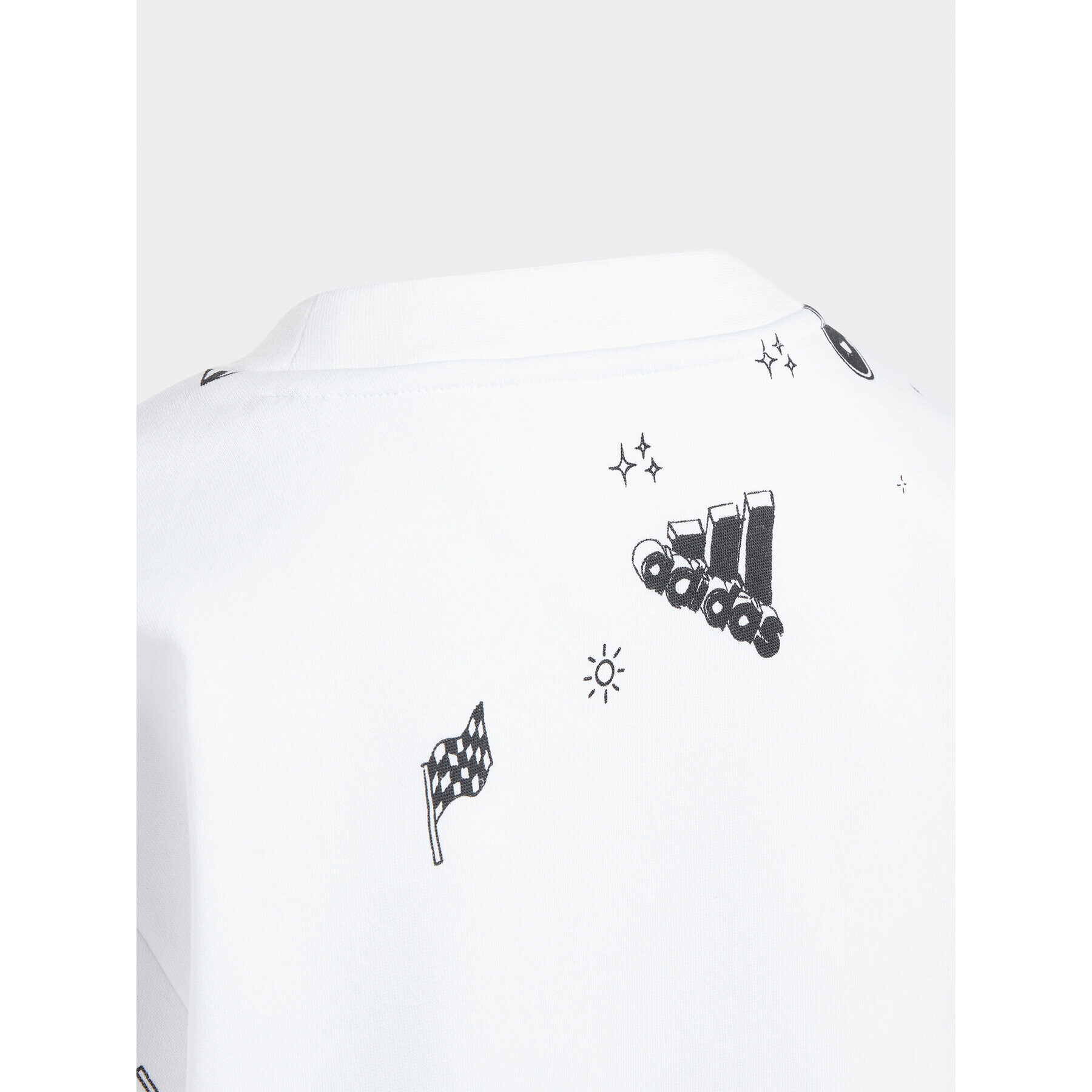 adidas Mikina Brand Love Allover Print IA1575 Bílá Loose Fit - Pepit.cz