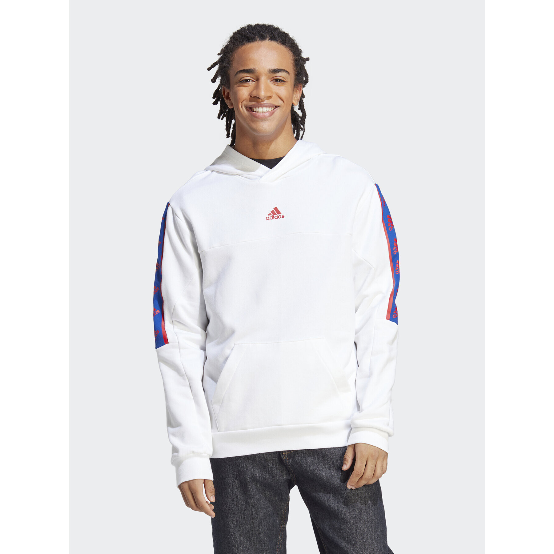 adidas Mikina Brandlove Hoodie IC6789 Bílá Regular Fit - Pepit.cz