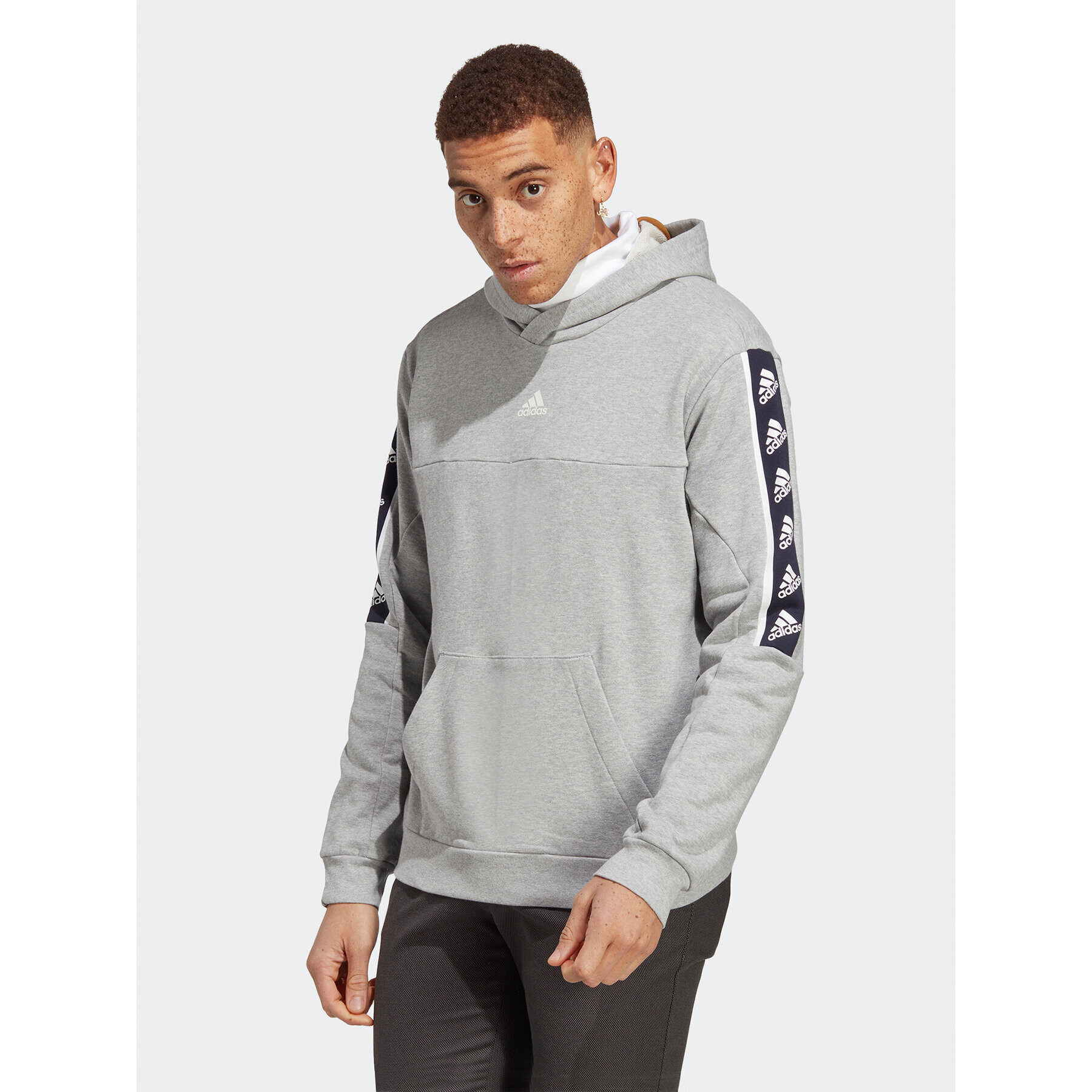 adidas Mikina Brandlove Hoodie IC6791 Šedá Regular Fit - Pepit.cz