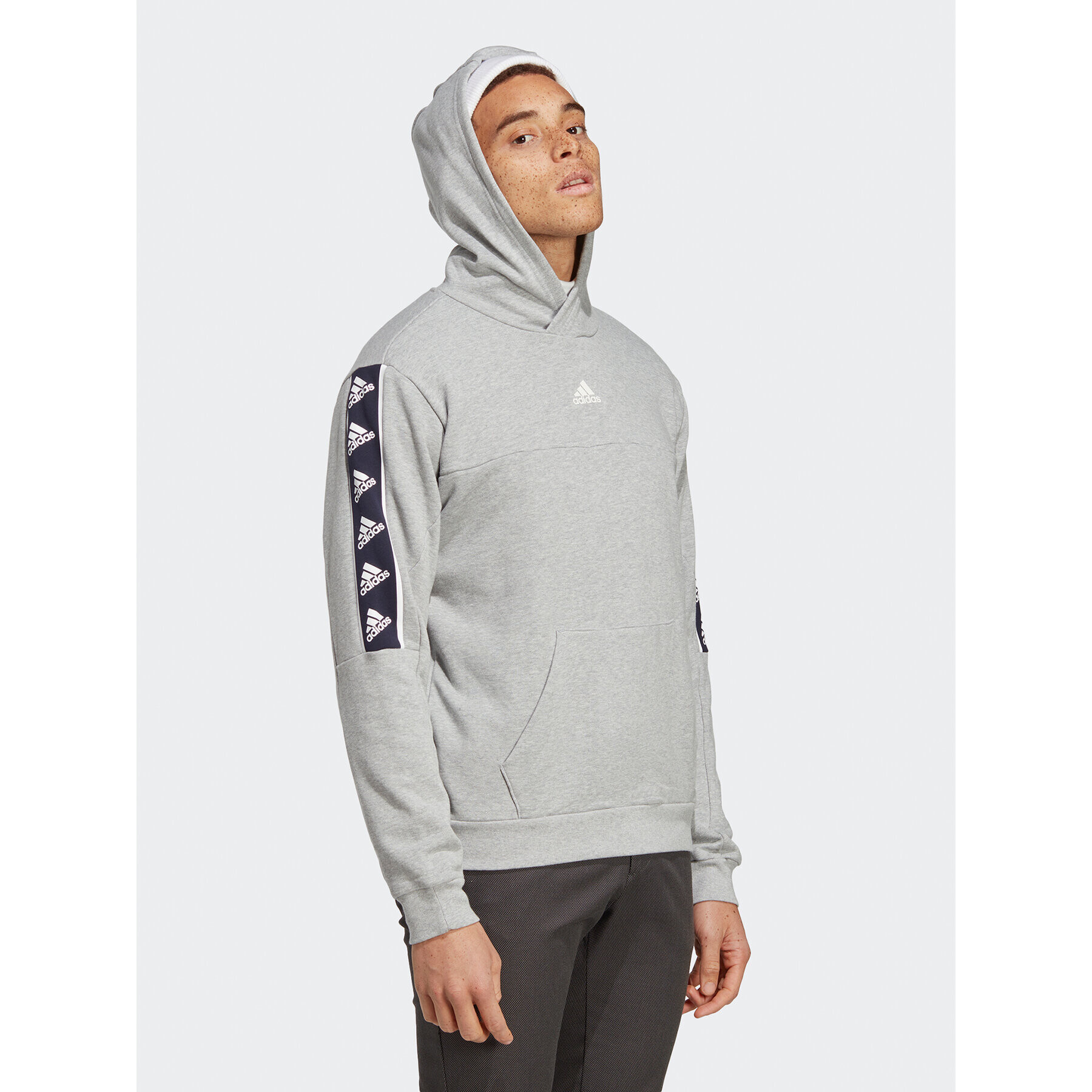 adidas Mikina Brandlove Hoodie IC6791 Šedá Regular Fit - Pepit.cz