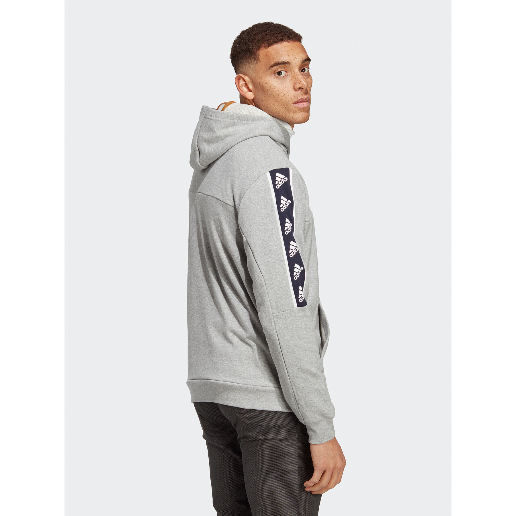 adidas Mikina Brandlove Hoodie IC6791 Šedá Regular Fit - Pepit.cz