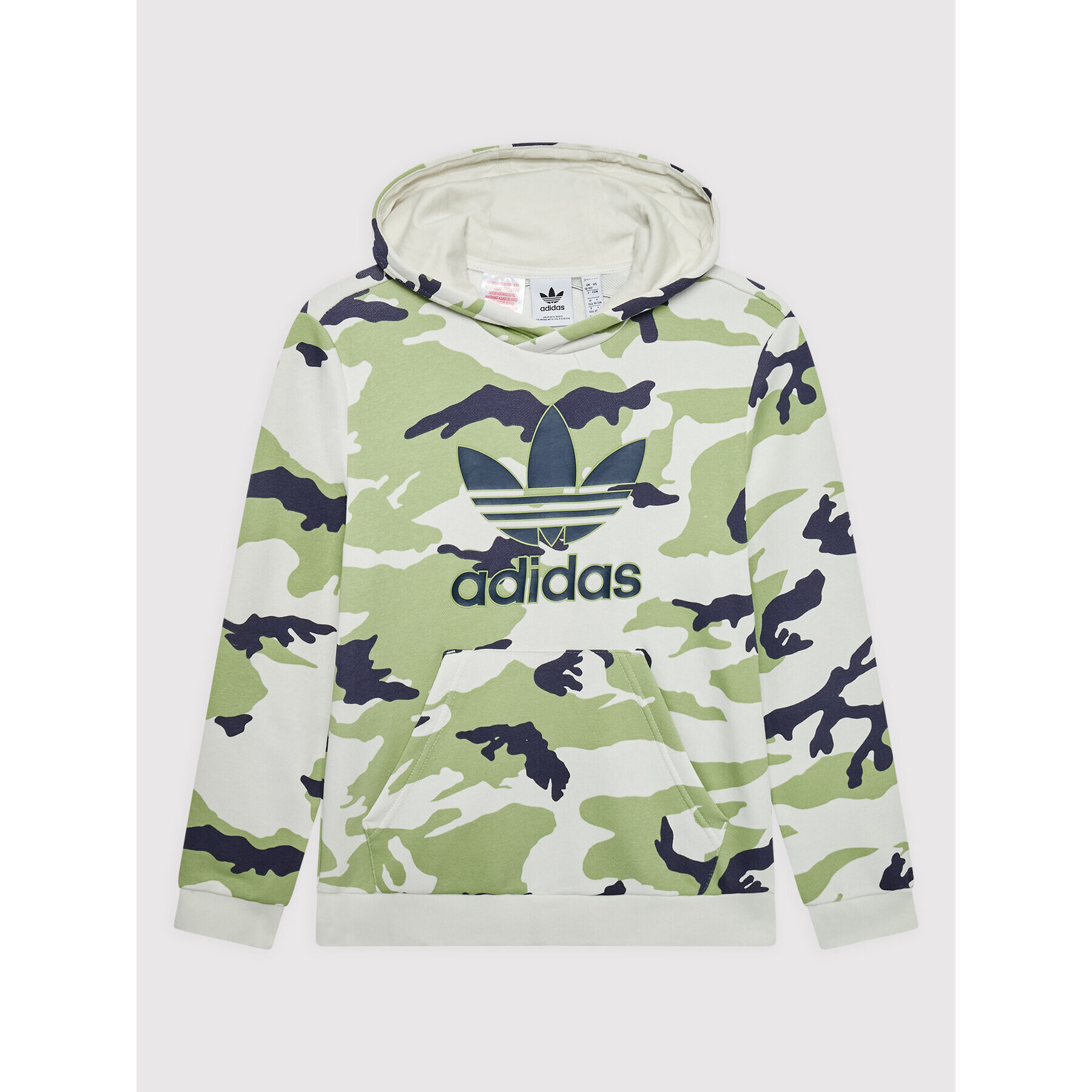 adidas Mikina Camo HF7449 Zelená Regular Fit - Pepit.cz