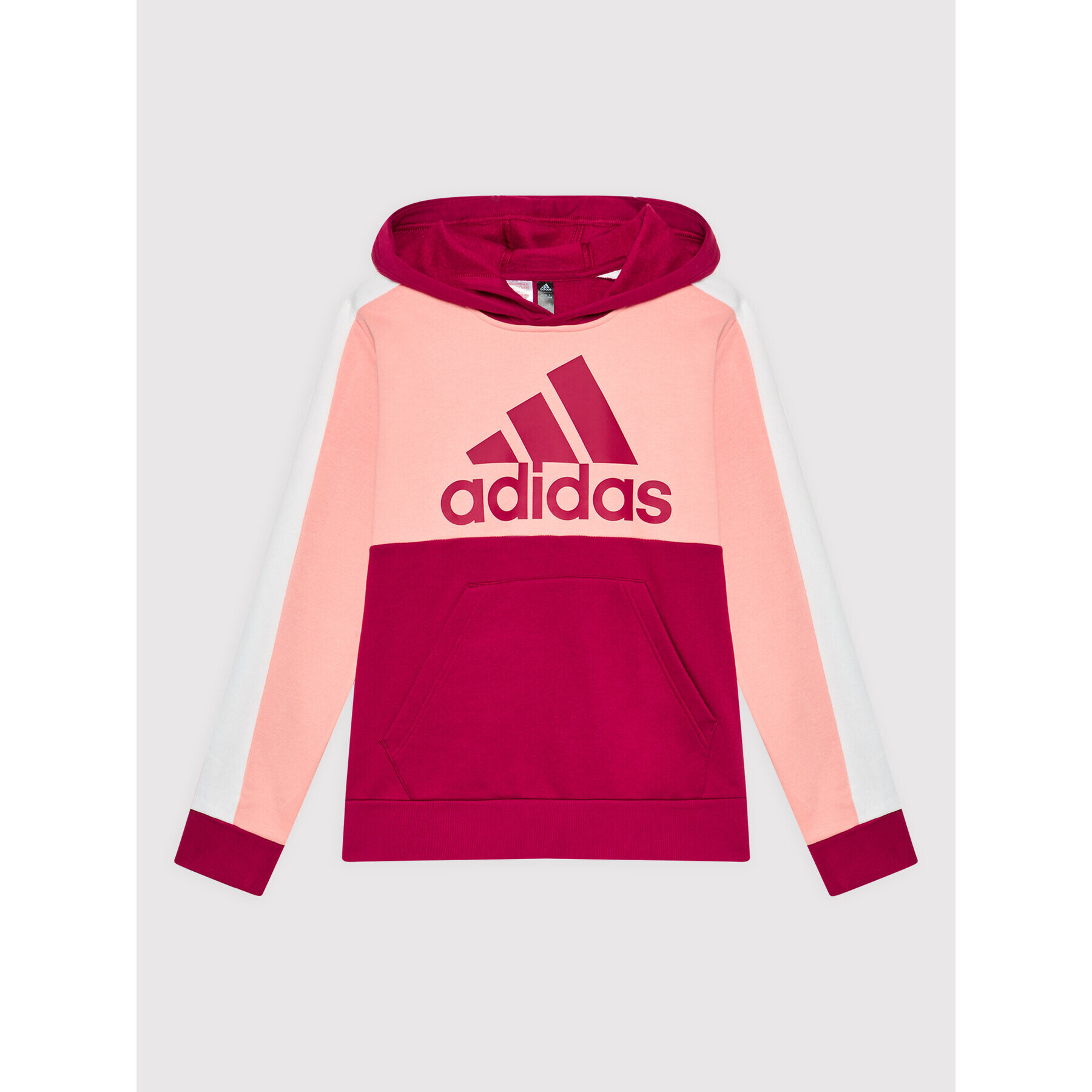 adidas Mikina Colorblock Fleece HC5660 Bordó Regular Fit - Pepit.cz