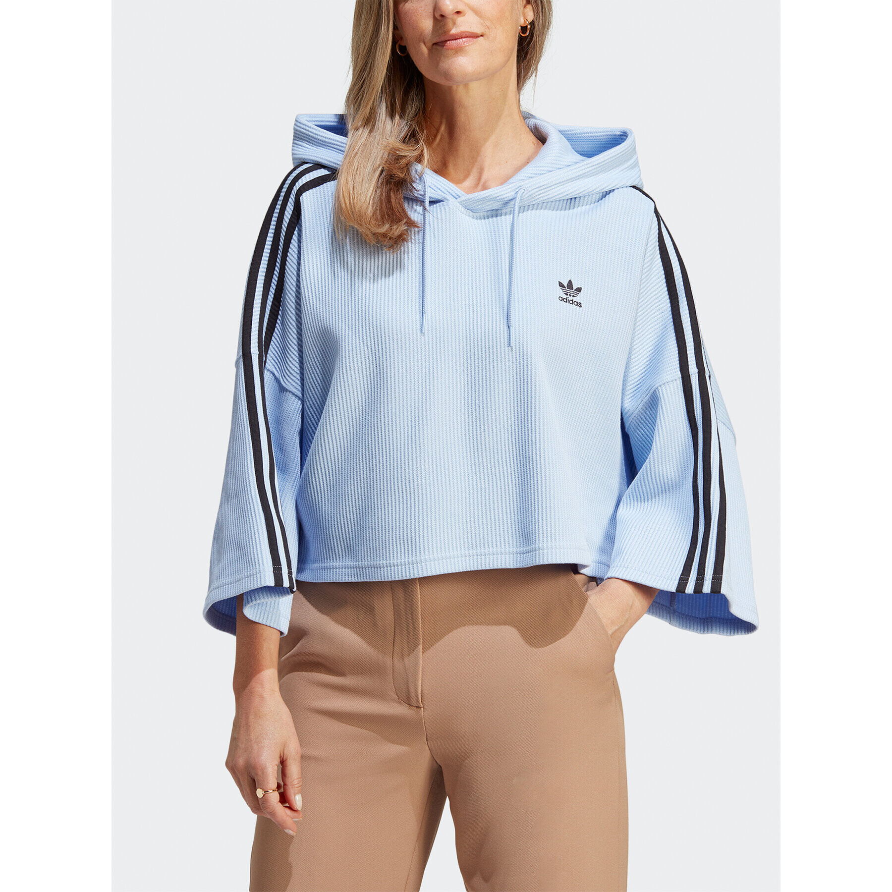 adidas Mikina Crop Hoodie IC5460 Modrá - Pepit.cz