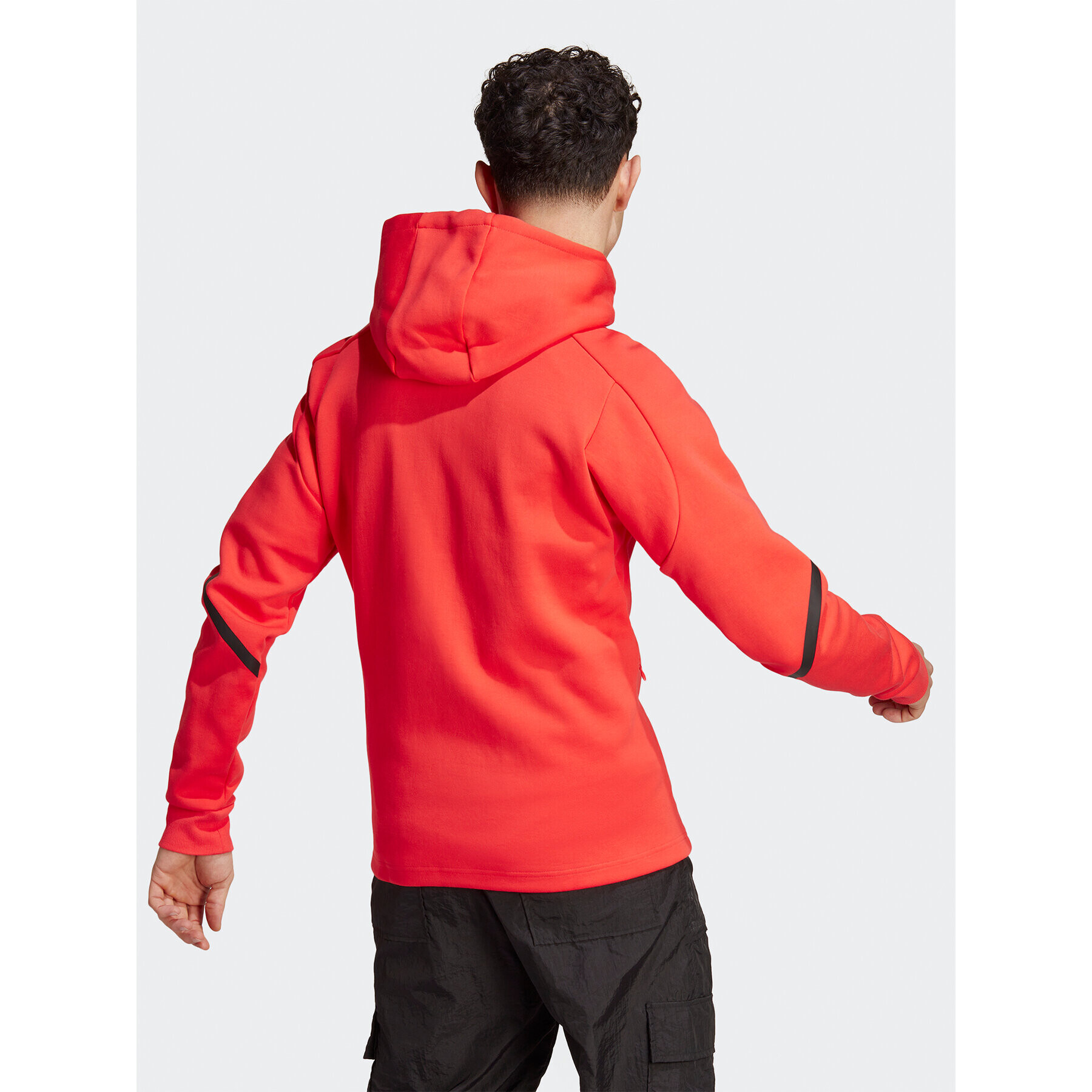 adidas Mikina Designed for Gameday Full-Zip Hoodie IC8050 Červená Slim Fit - Pepit.cz