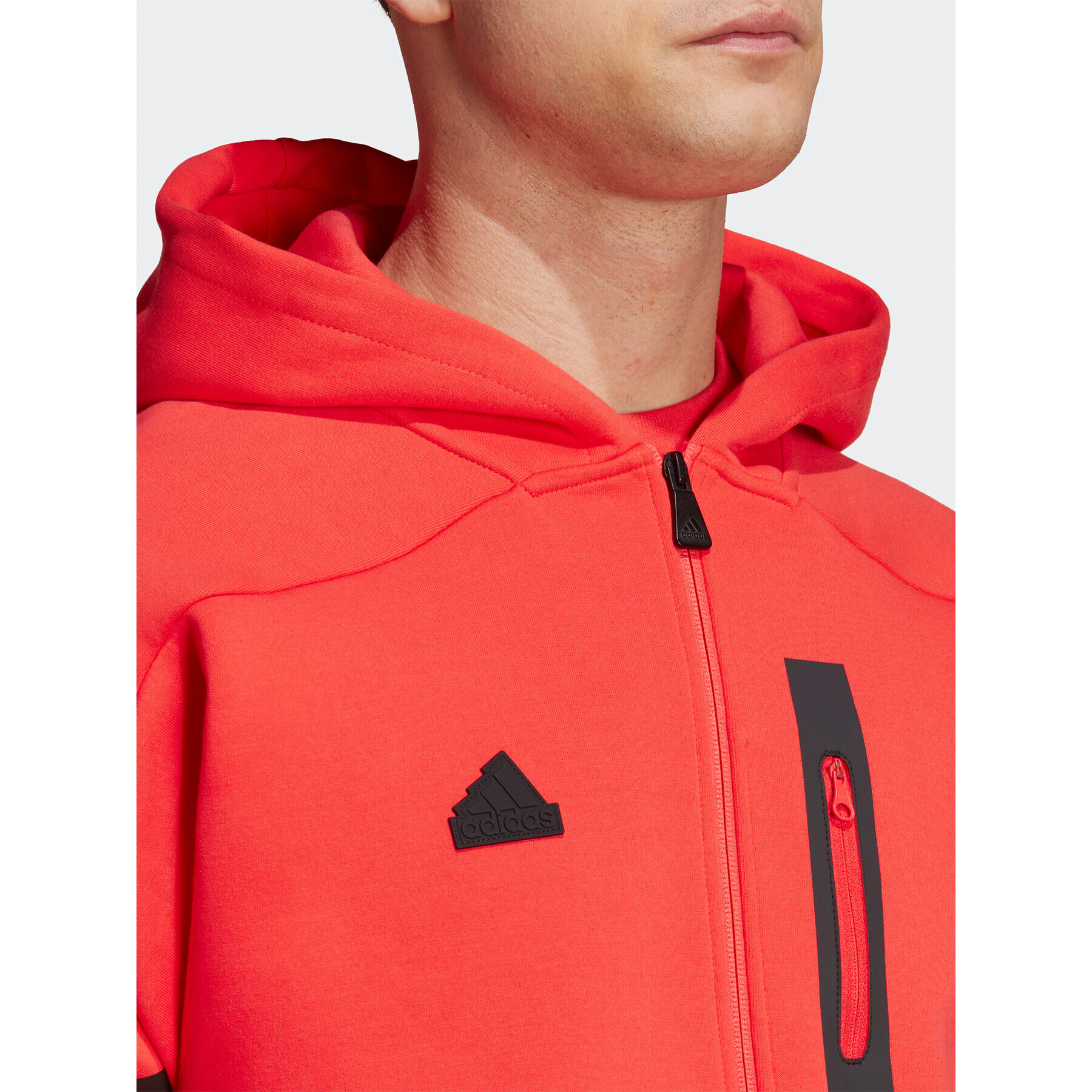 adidas Mikina Designed for Gameday Full-Zip Hoodie IC8050 Červená Slim Fit - Pepit.cz