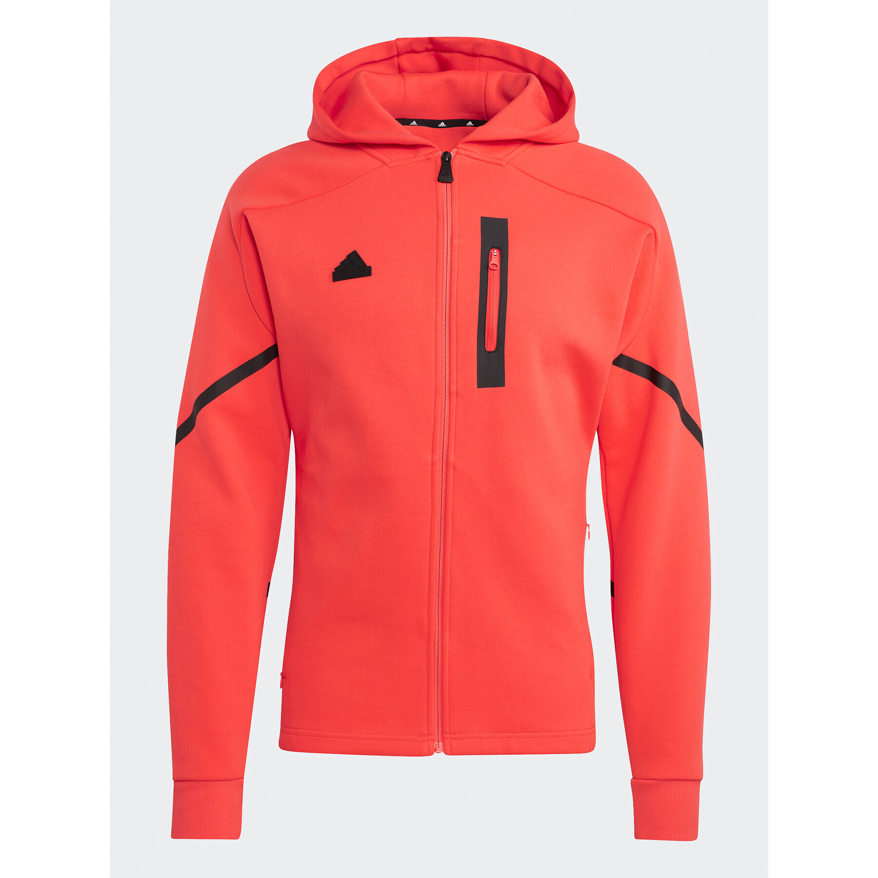 adidas Mikina Designed for Gameday Full-Zip Hoodie IC8050 Červená Slim Fit - Pepit.cz